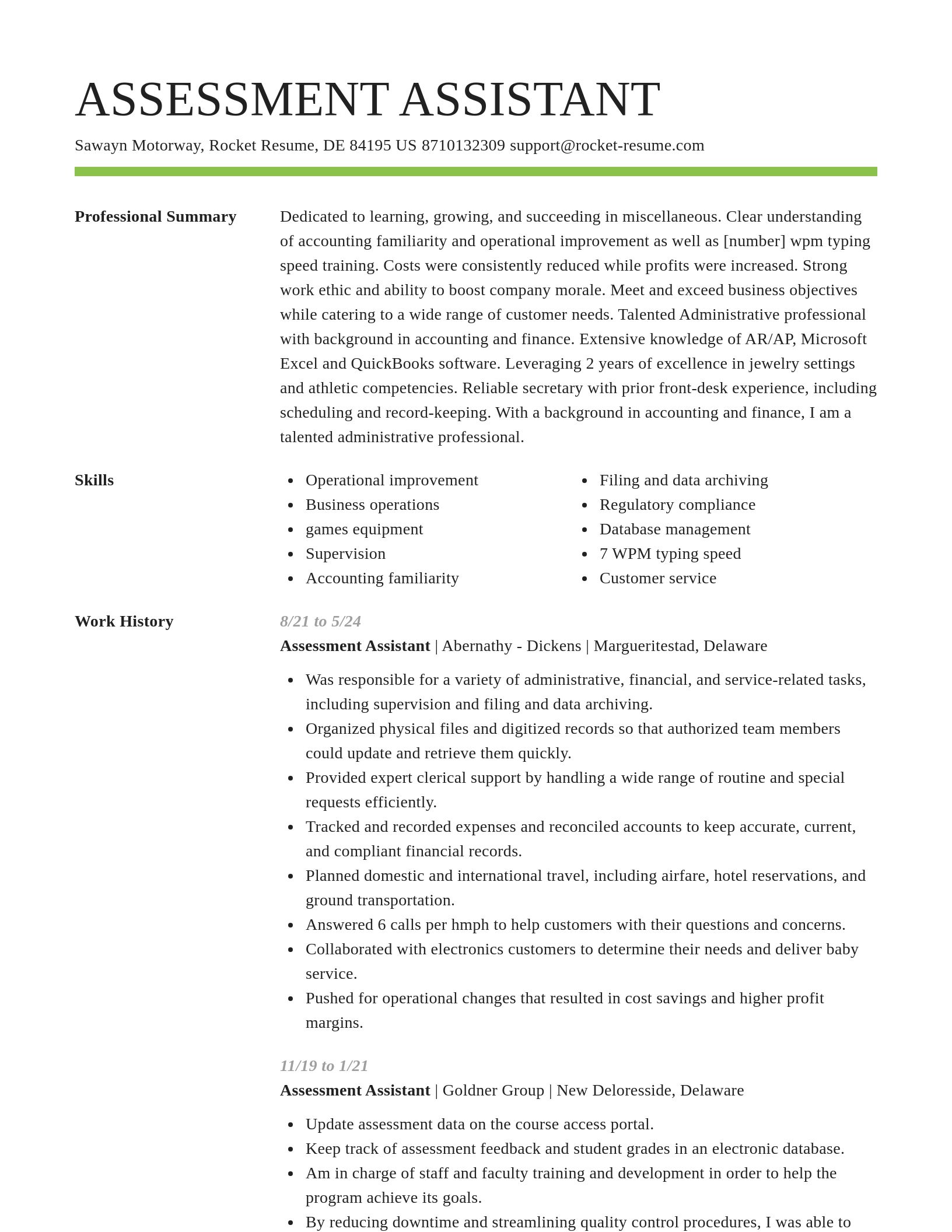 Smart resume template