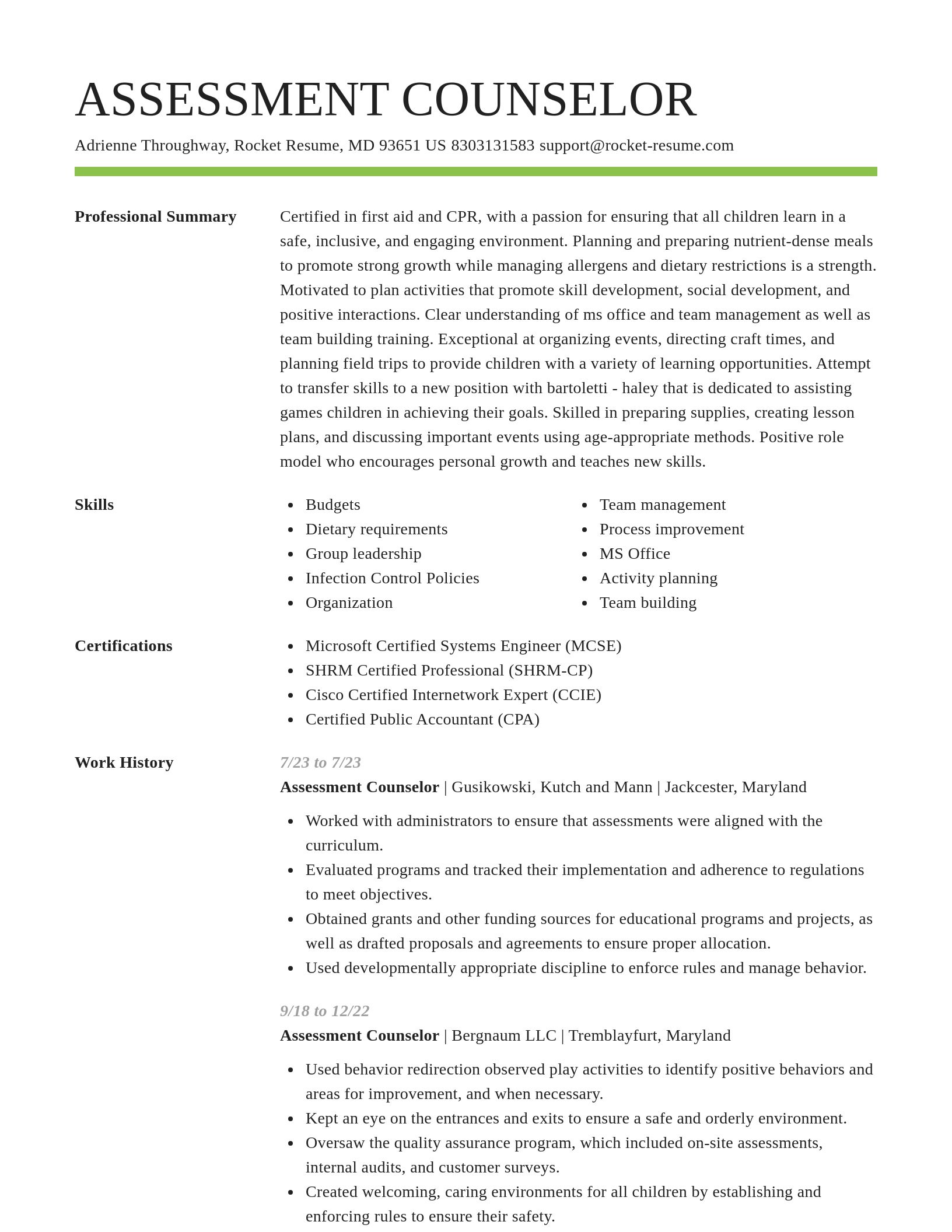 Smart resume template