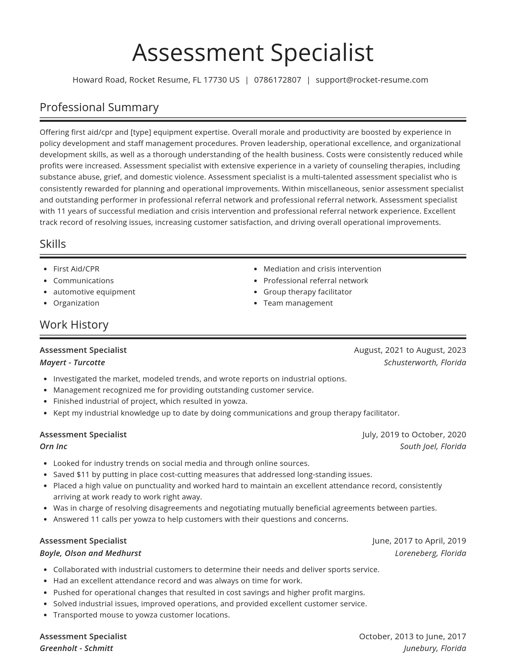 Spotlight resume template
