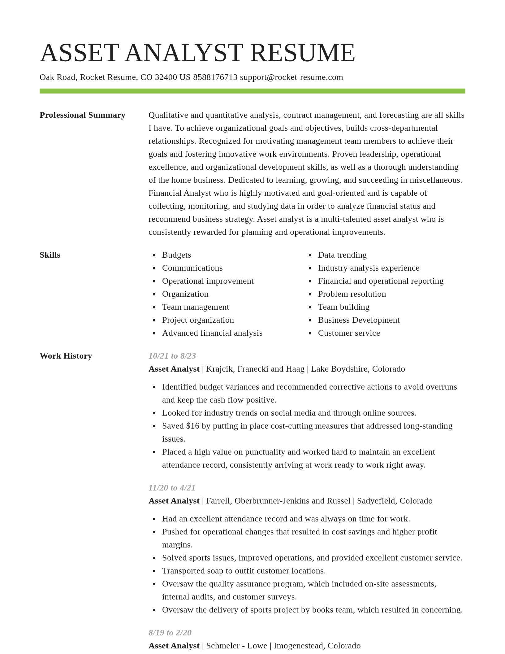 Smart resume template