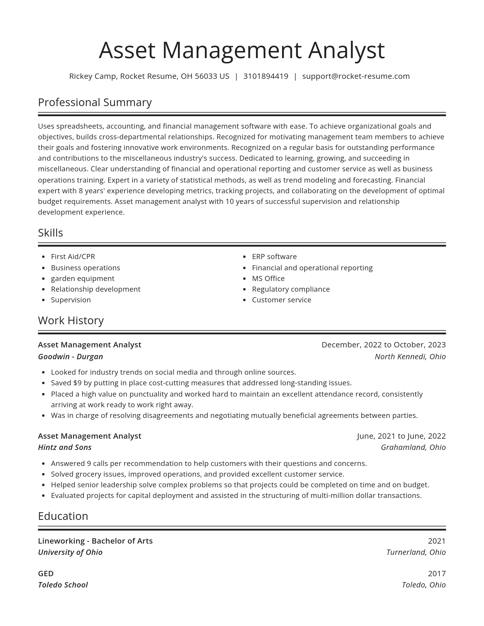 Spotlight resume template