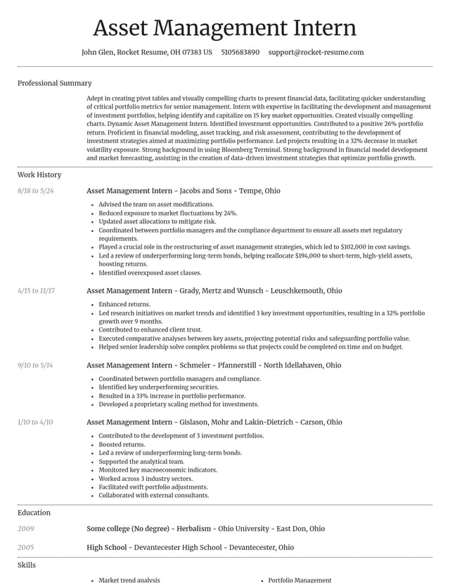 Dignified resume template