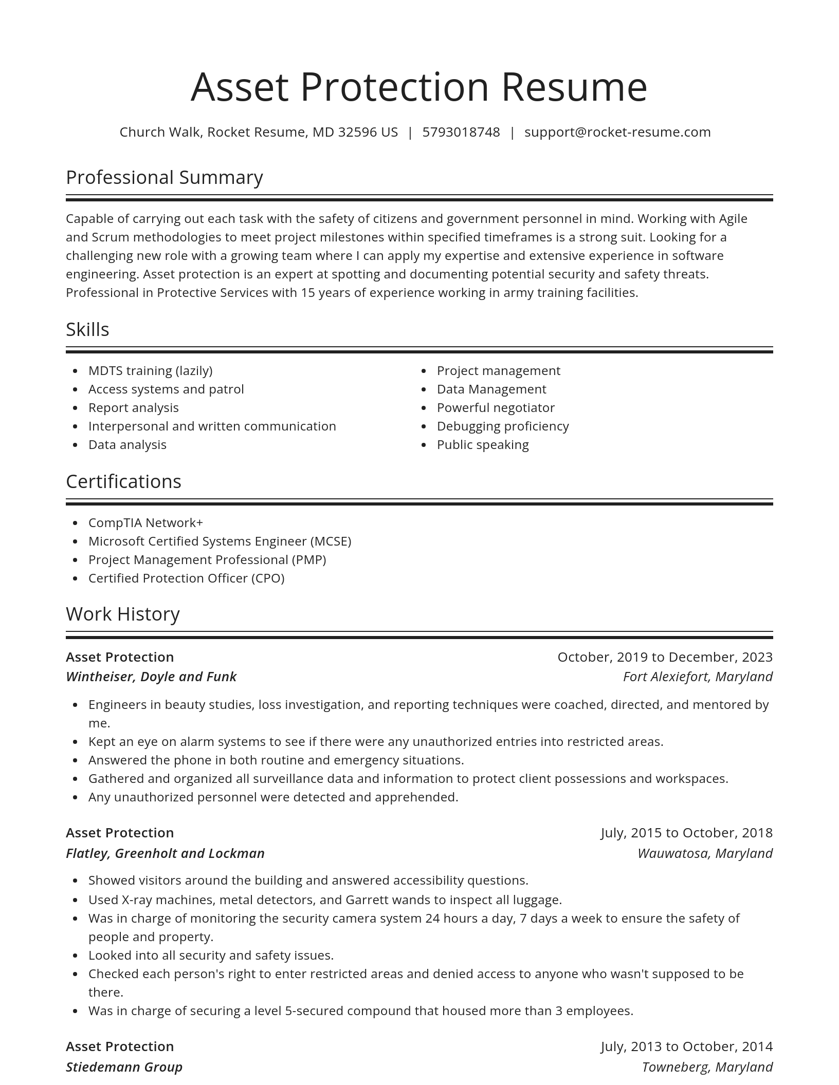 Spotlight resume template