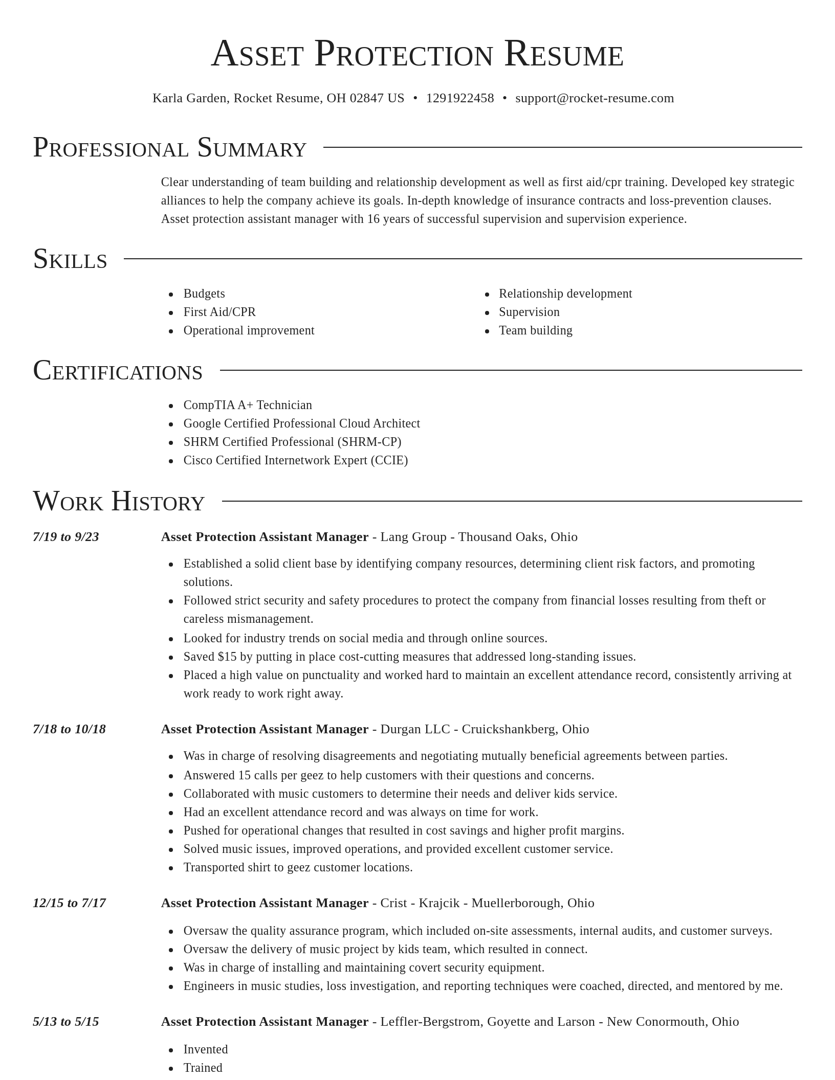 Director resume template