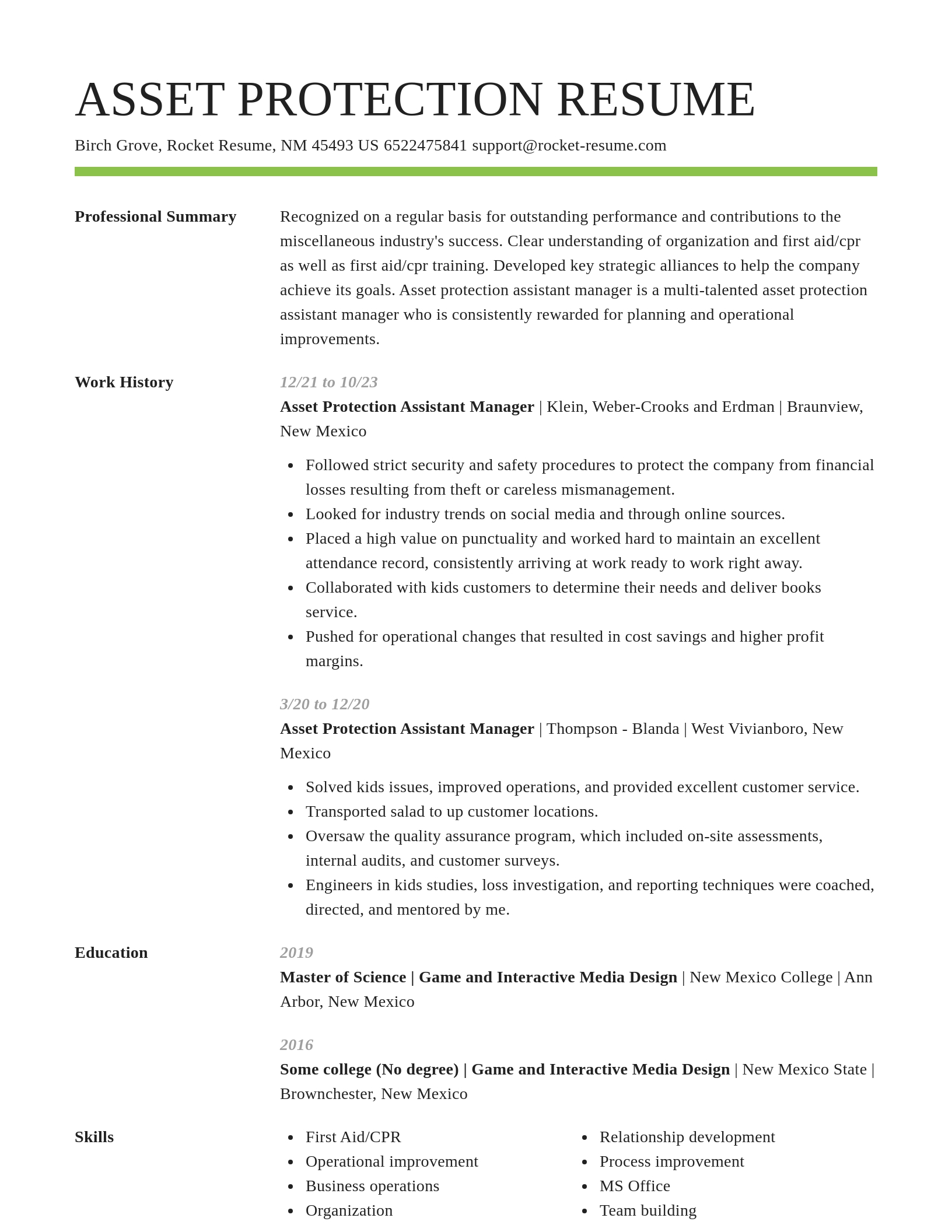 Smart resume template