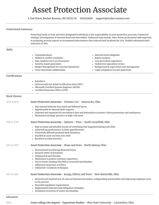 Dignified resume template