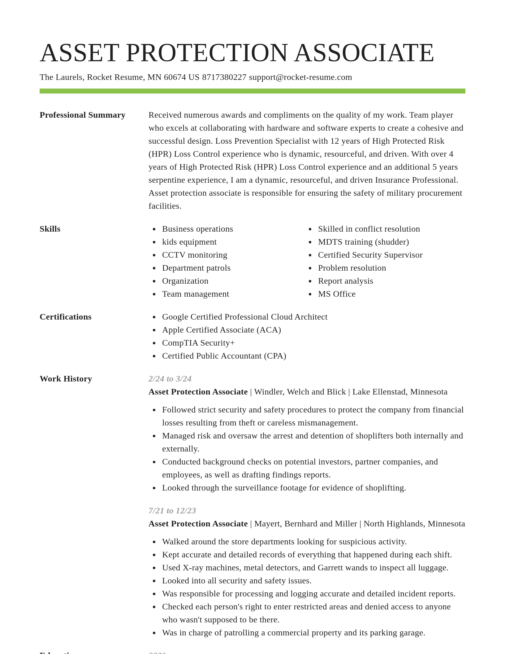 Smart resume template