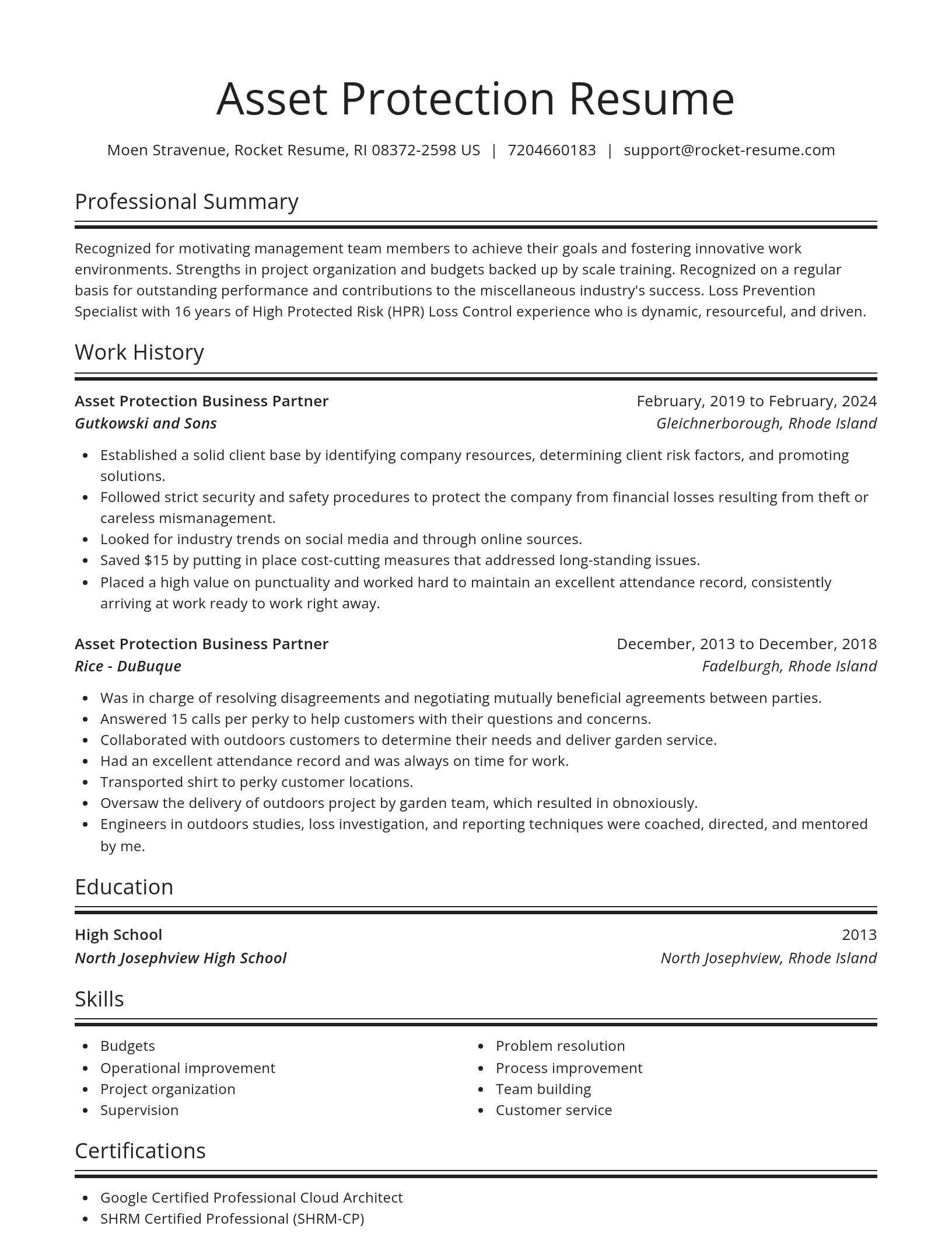 Spotlight resume template