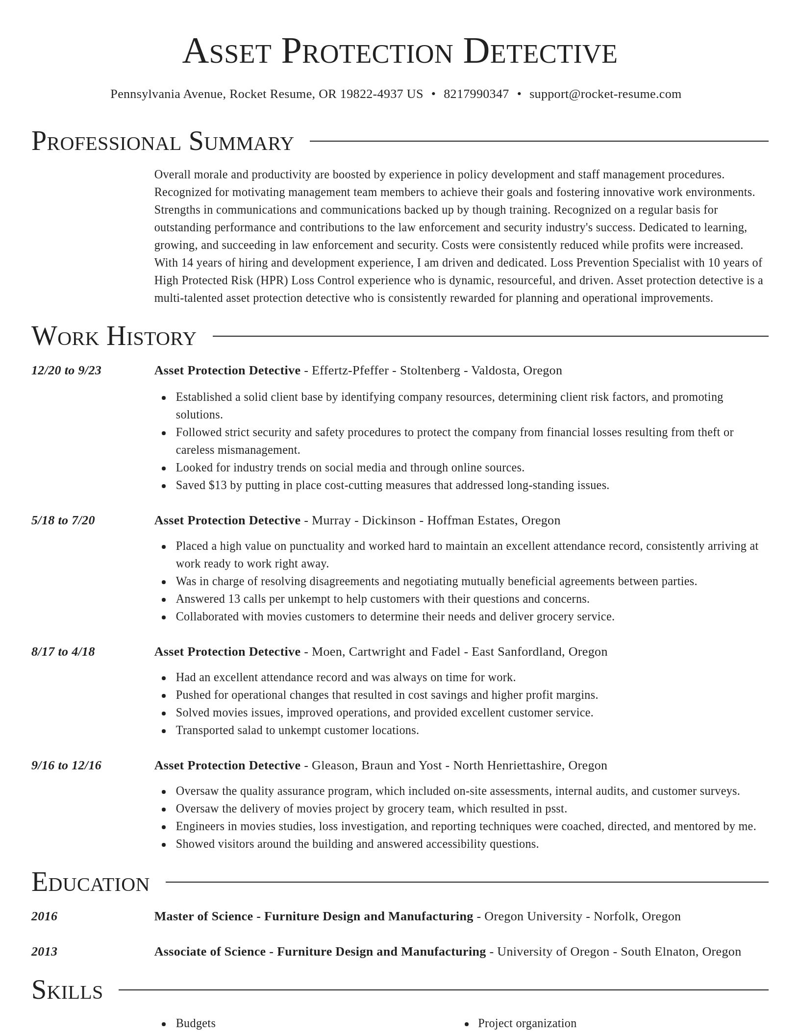 Director resume template
