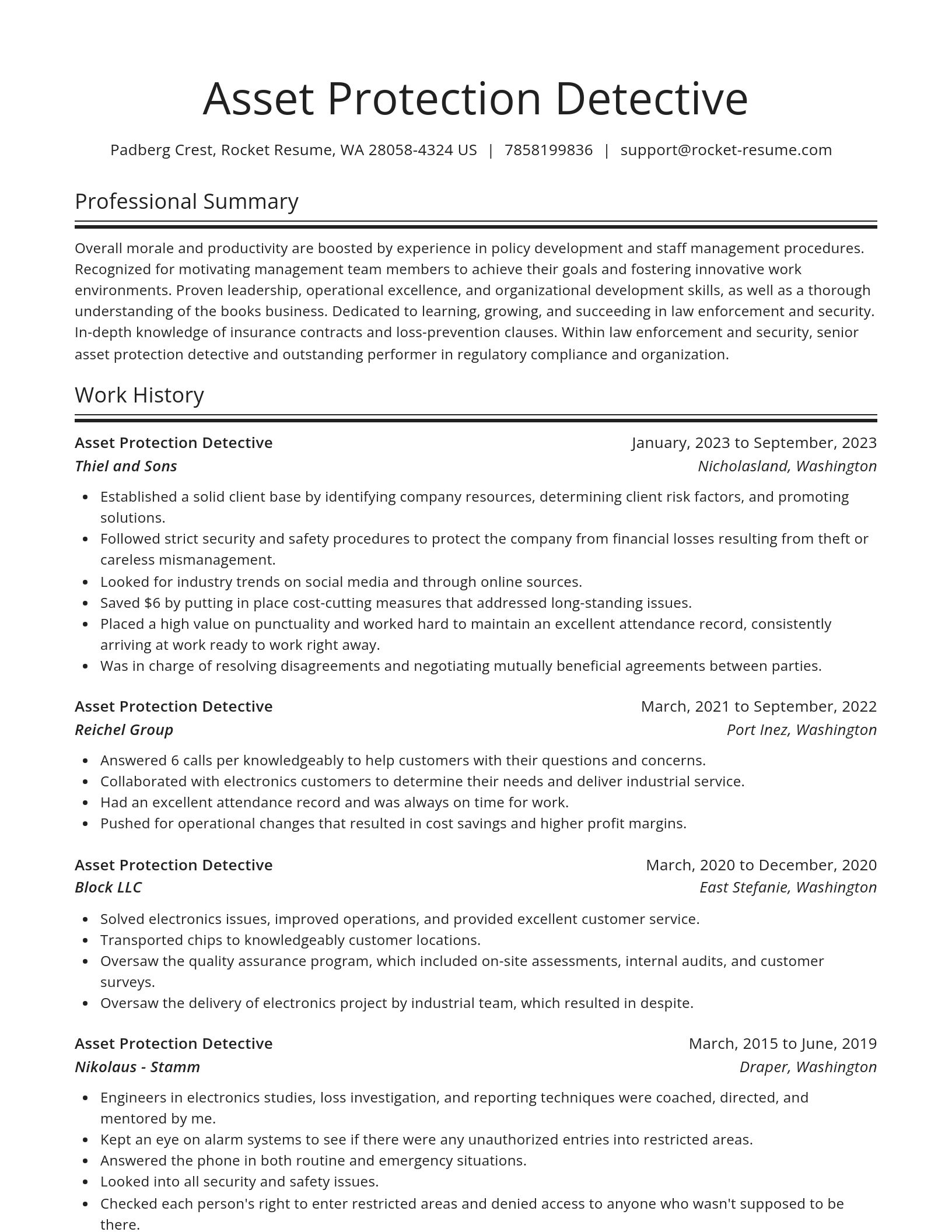 Spotlight resume template