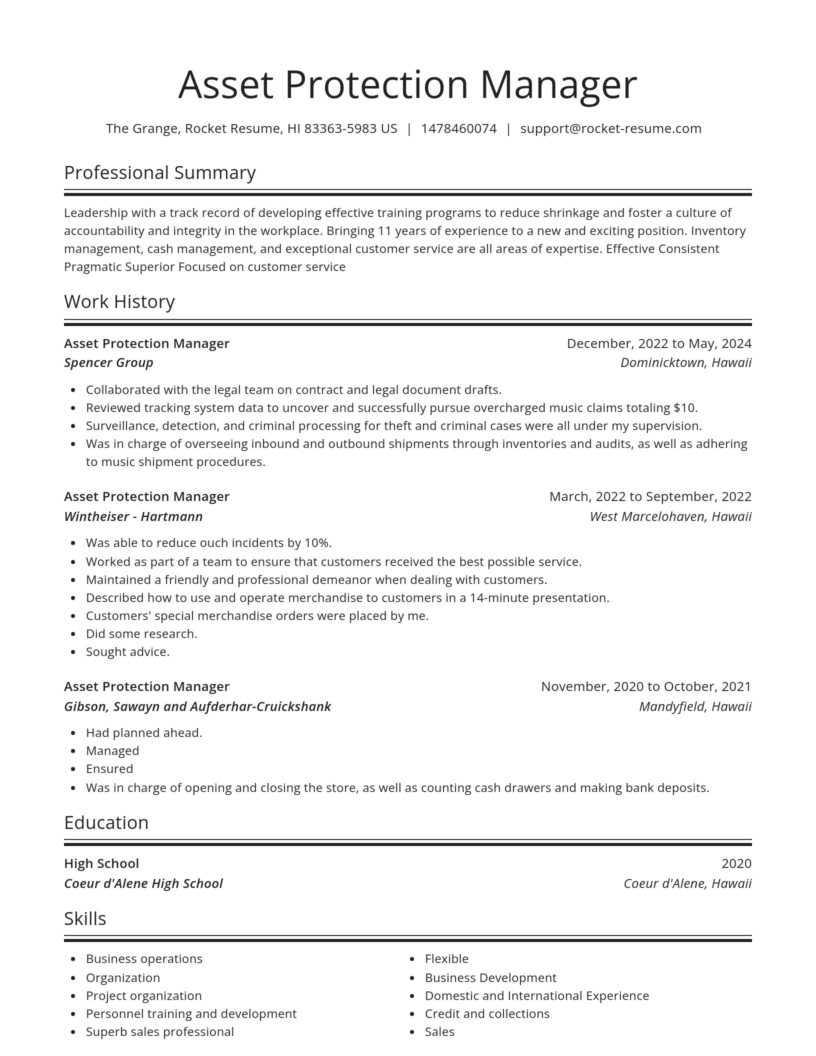 Spotlight resume template