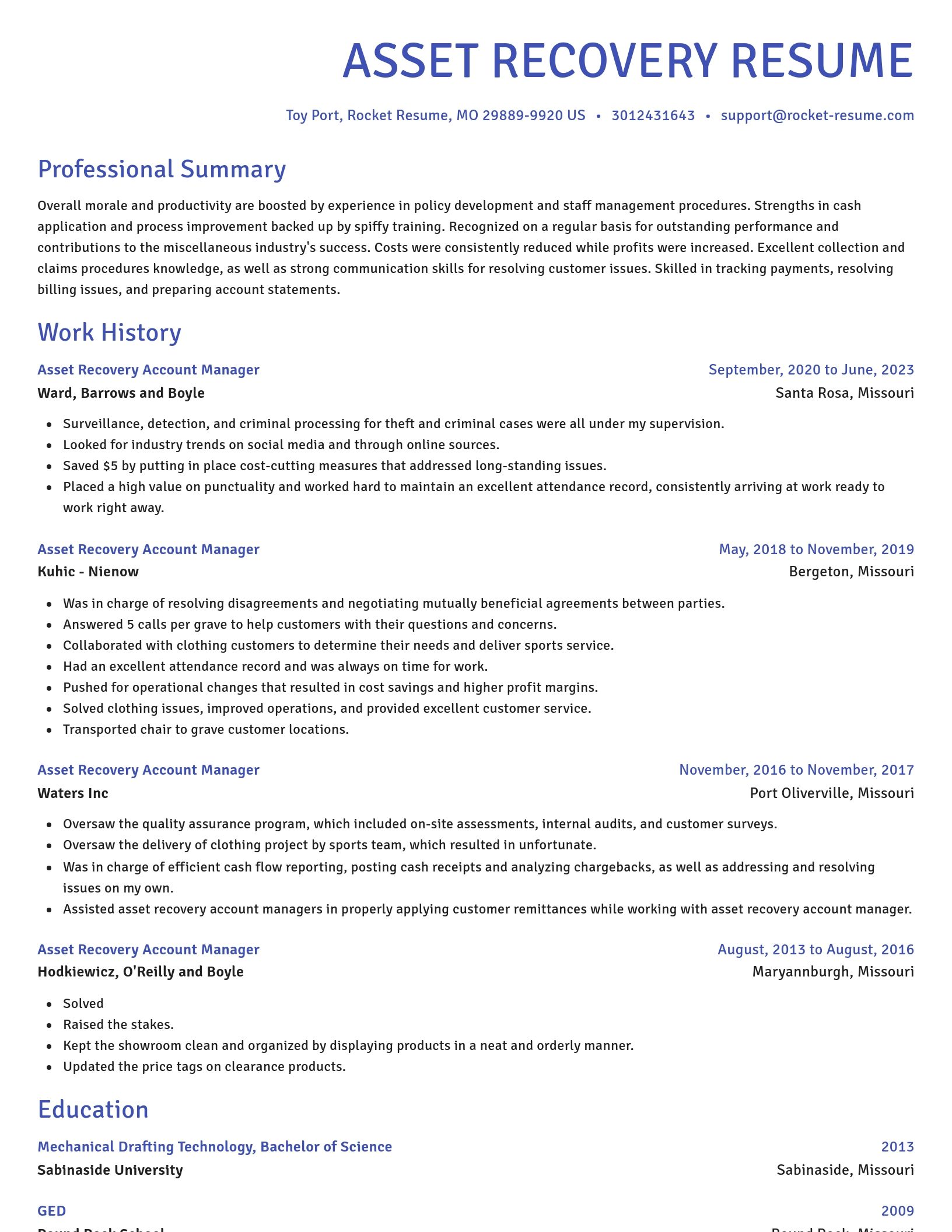 Novel resume template