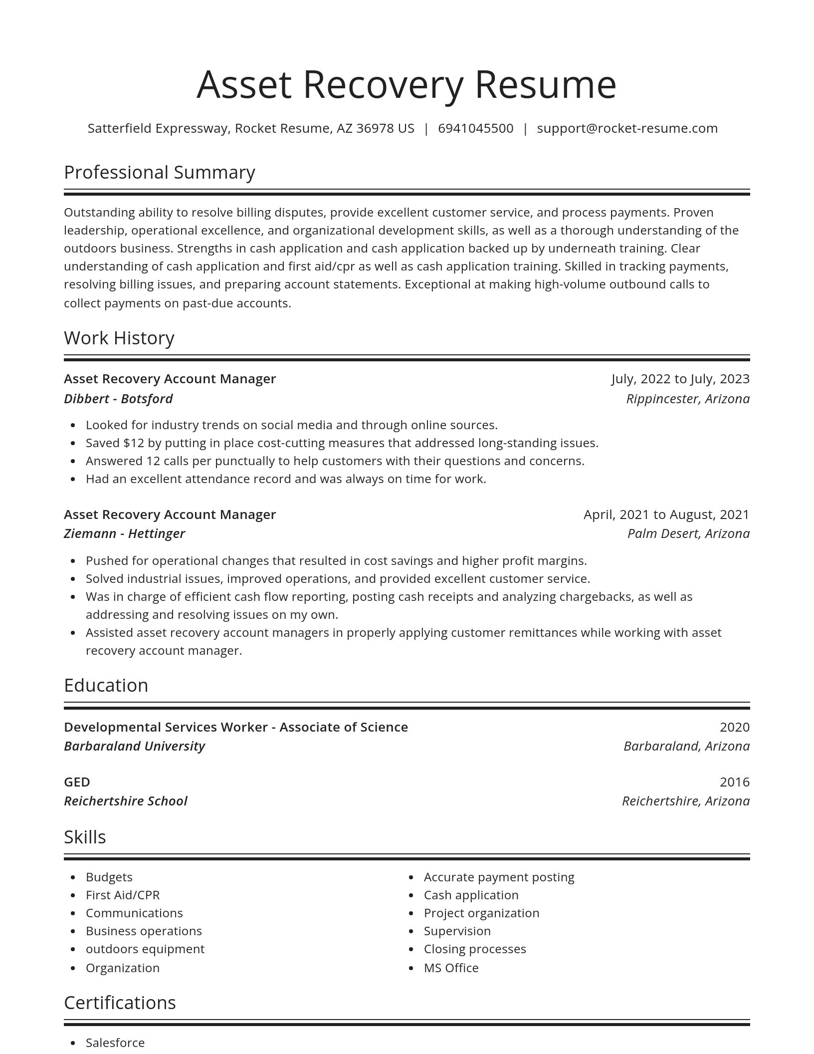 Spotlight resume template