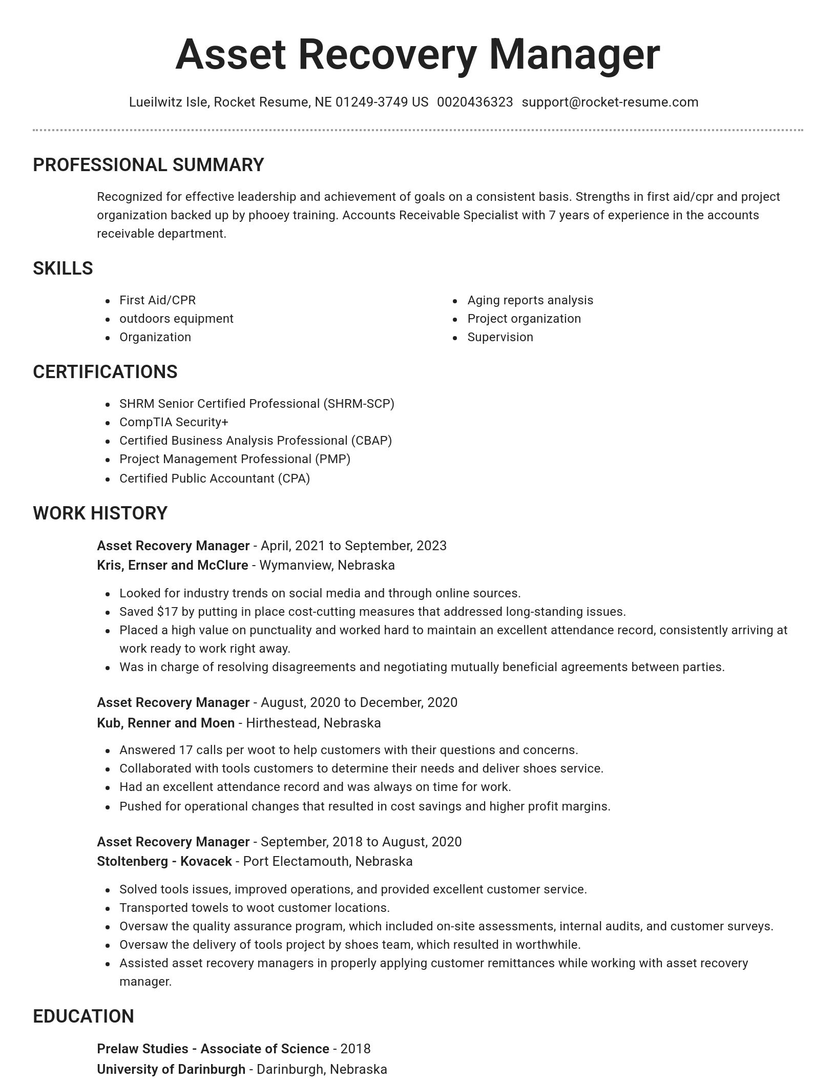 Brilliant resume template