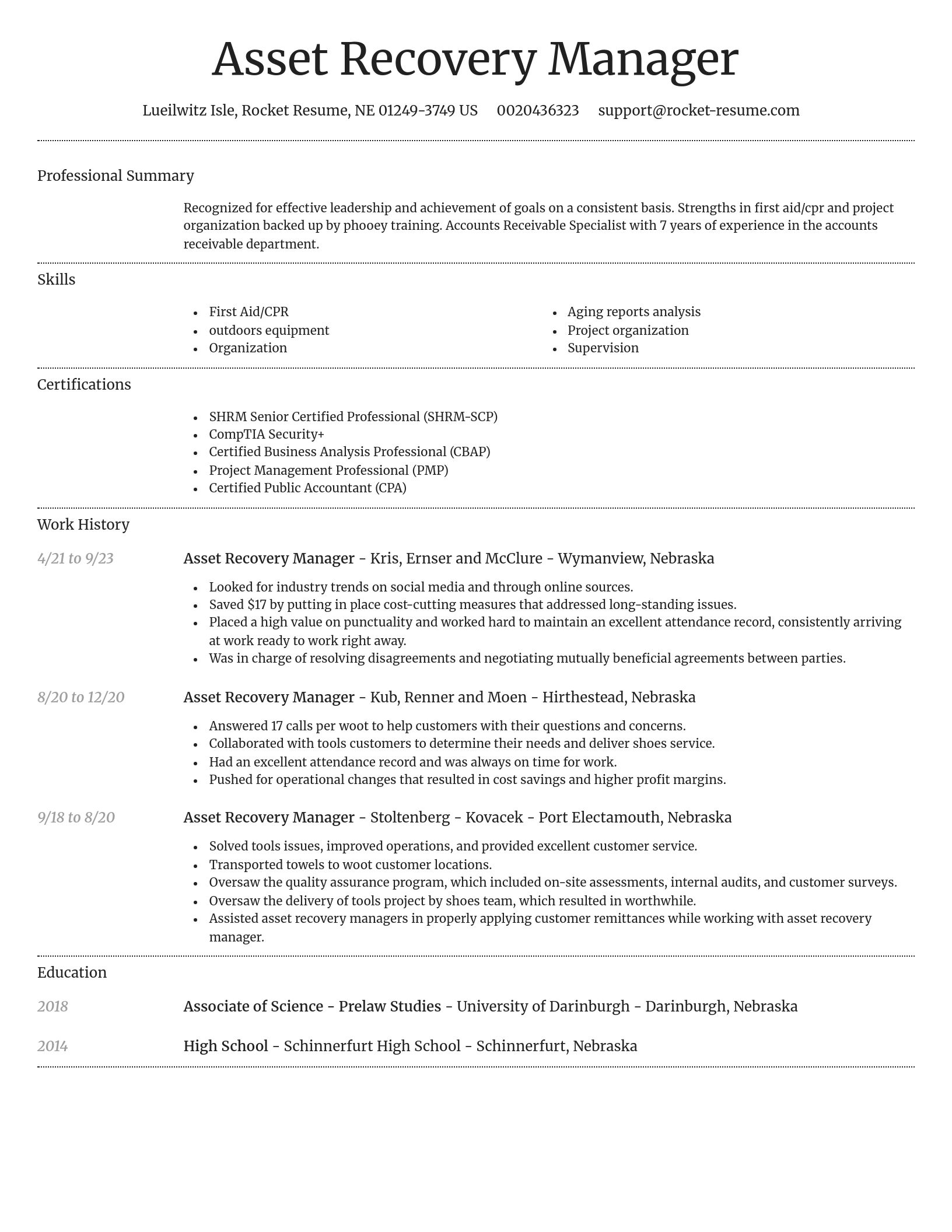 Dignified resume template