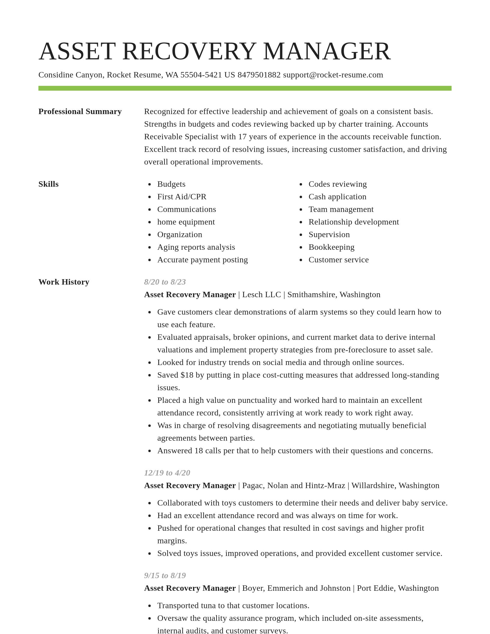 Smart resume template