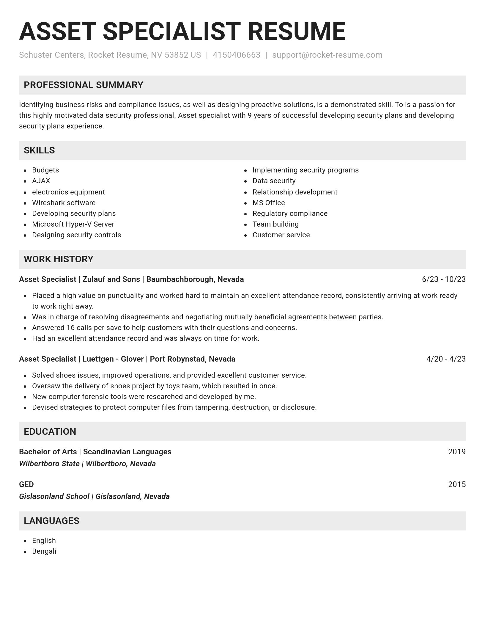 Genius resume template