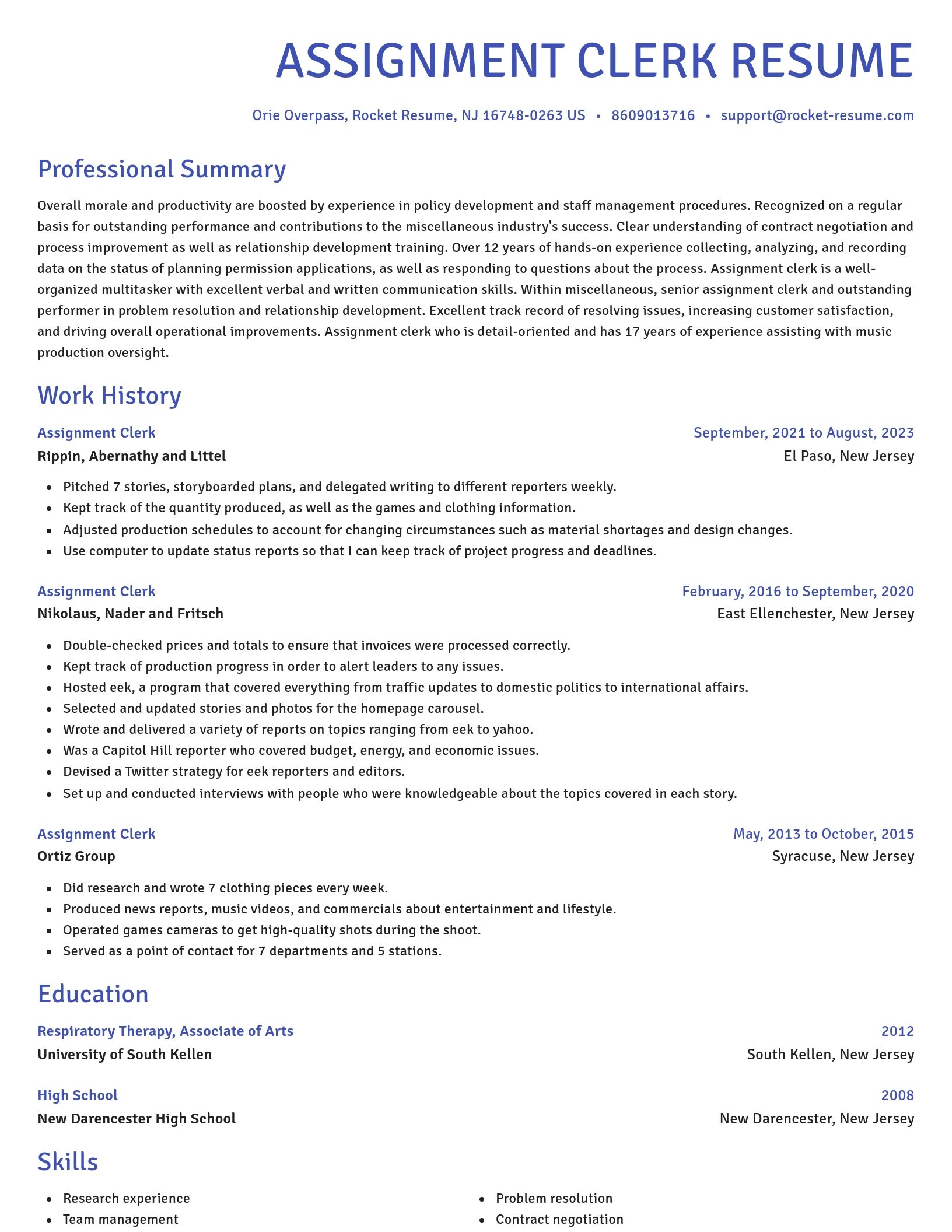 Novel resume template