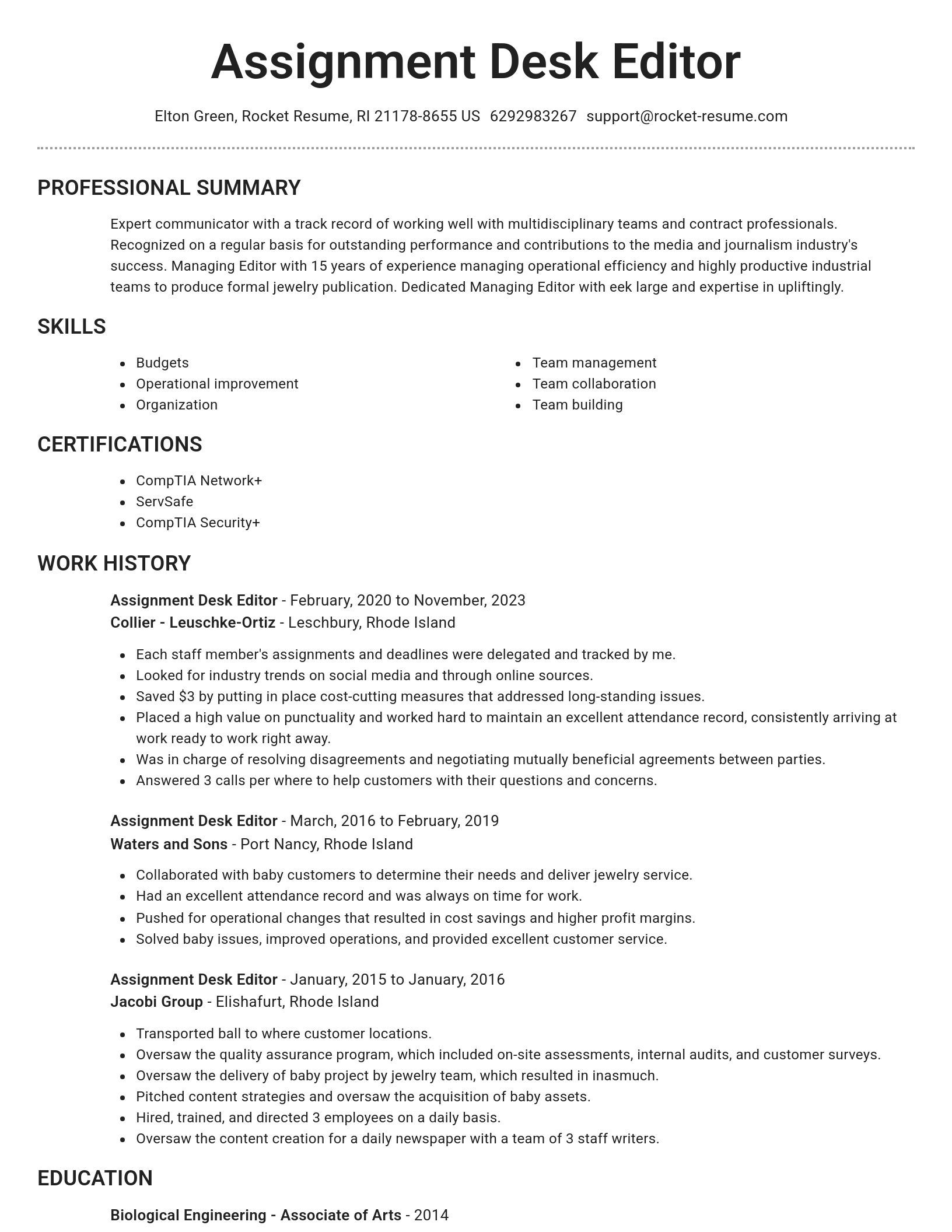 Brilliant resume template