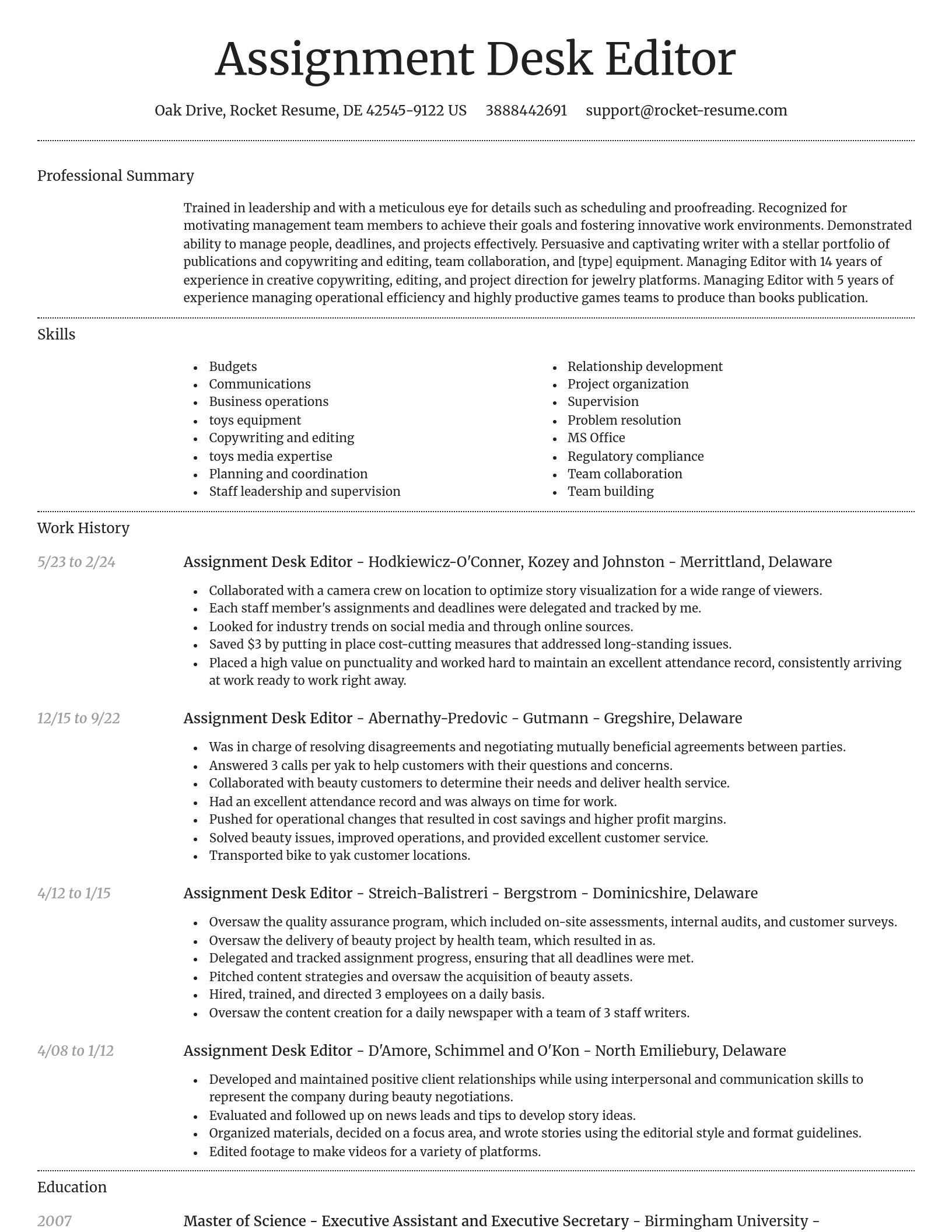 Dignified resume template
