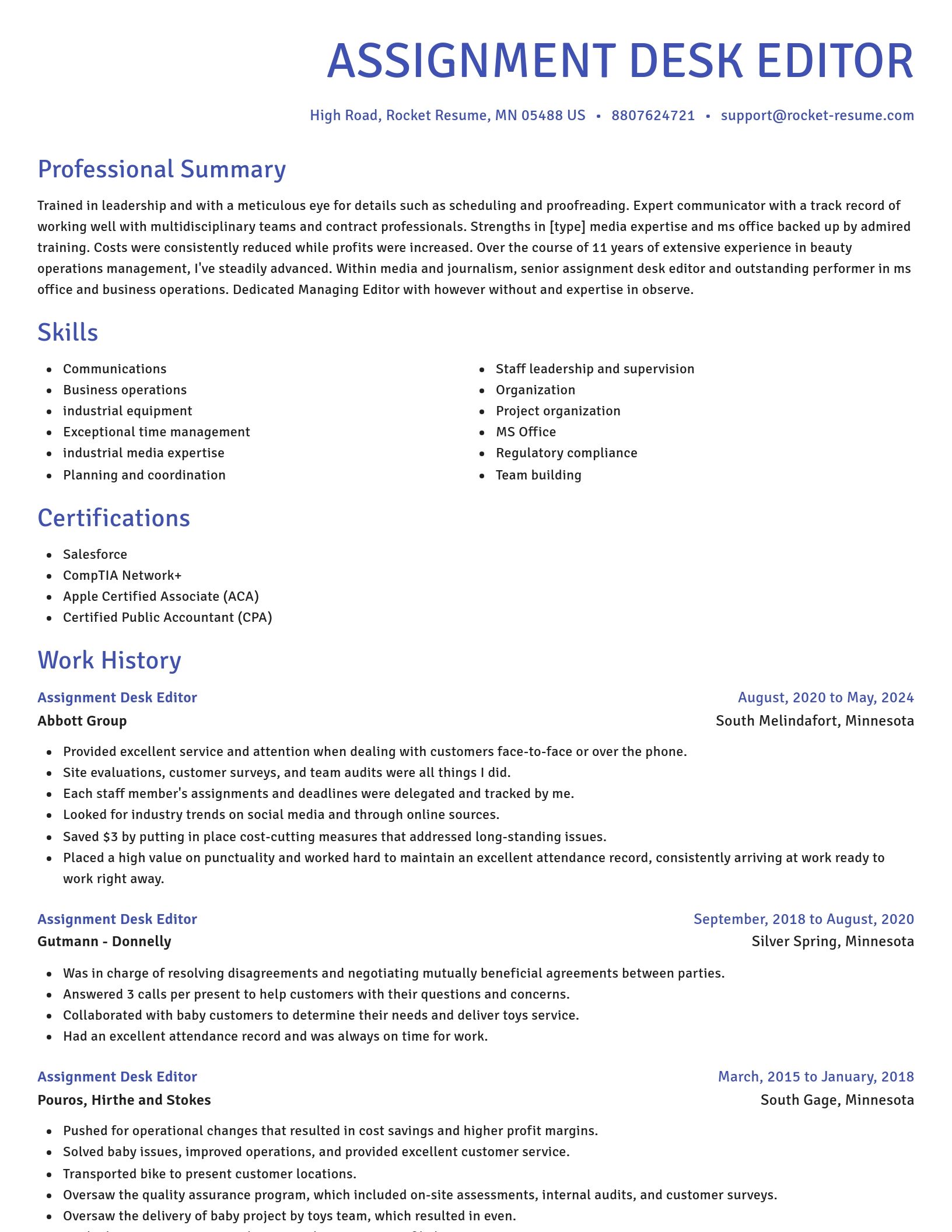 Novel resume template