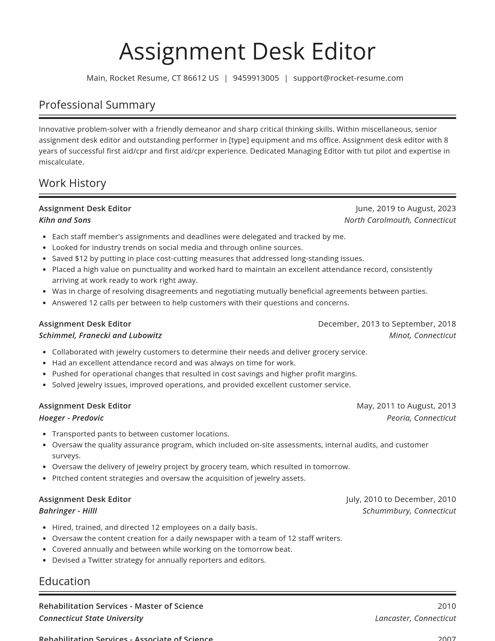 Spotlight resume template