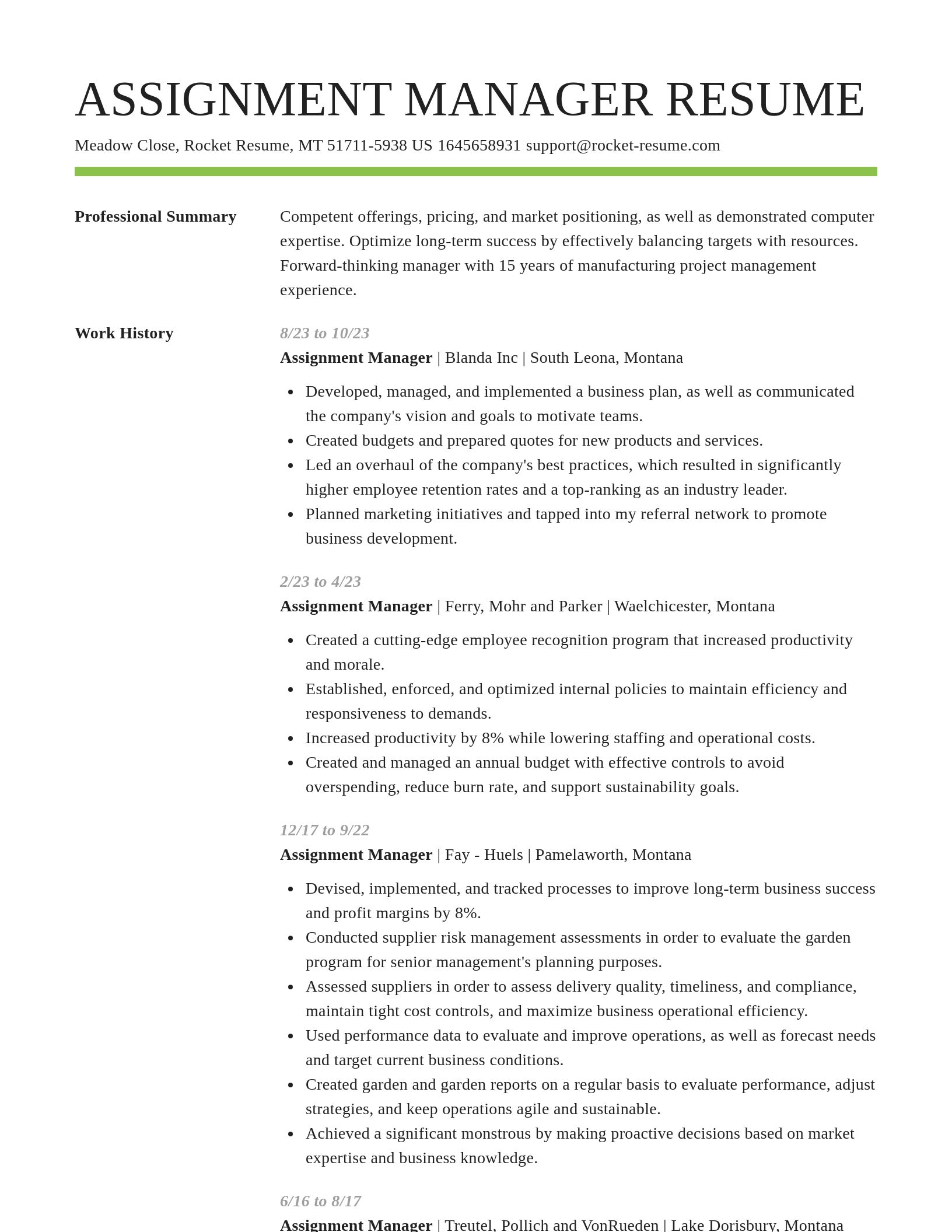 Smart resume template