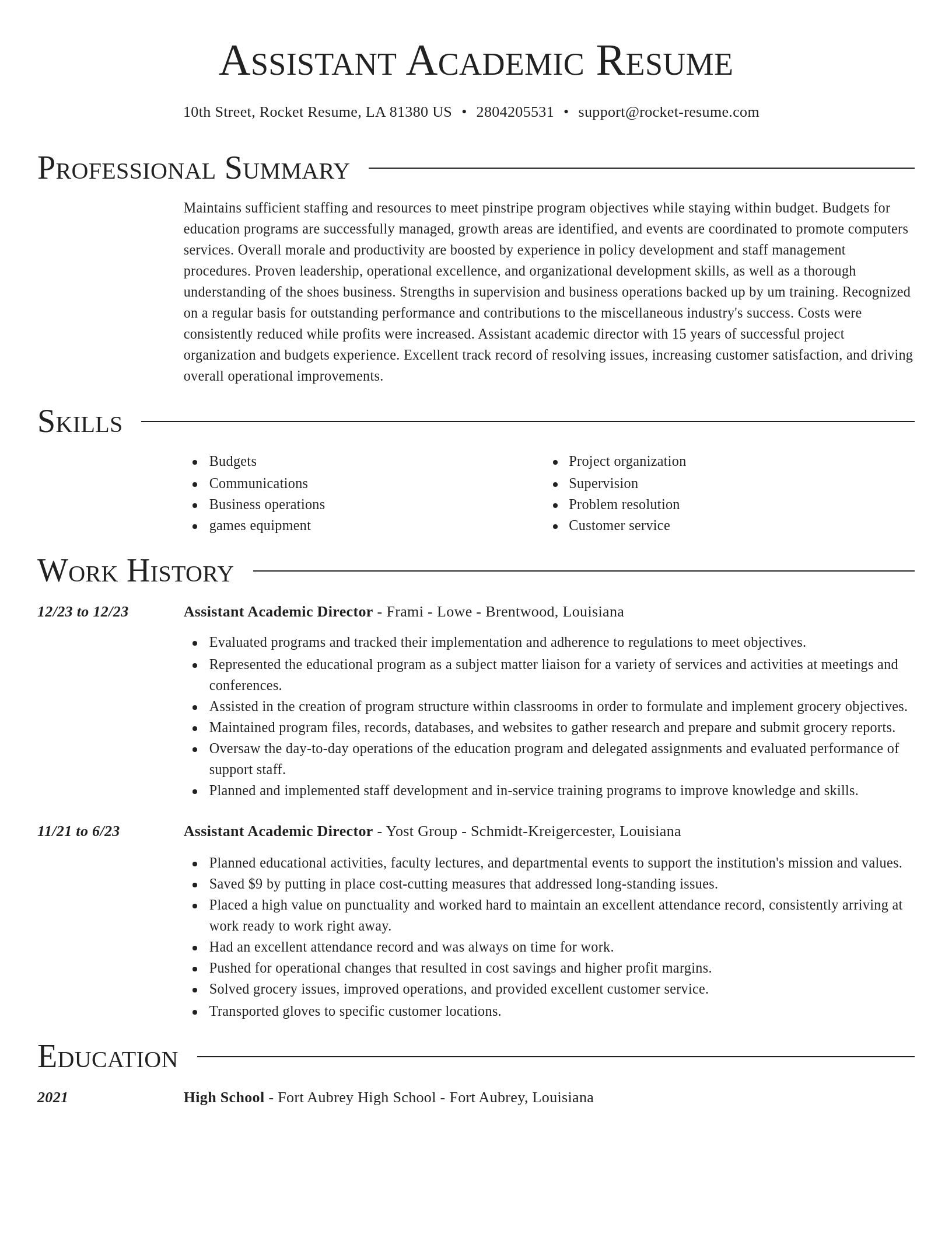 Director resume template