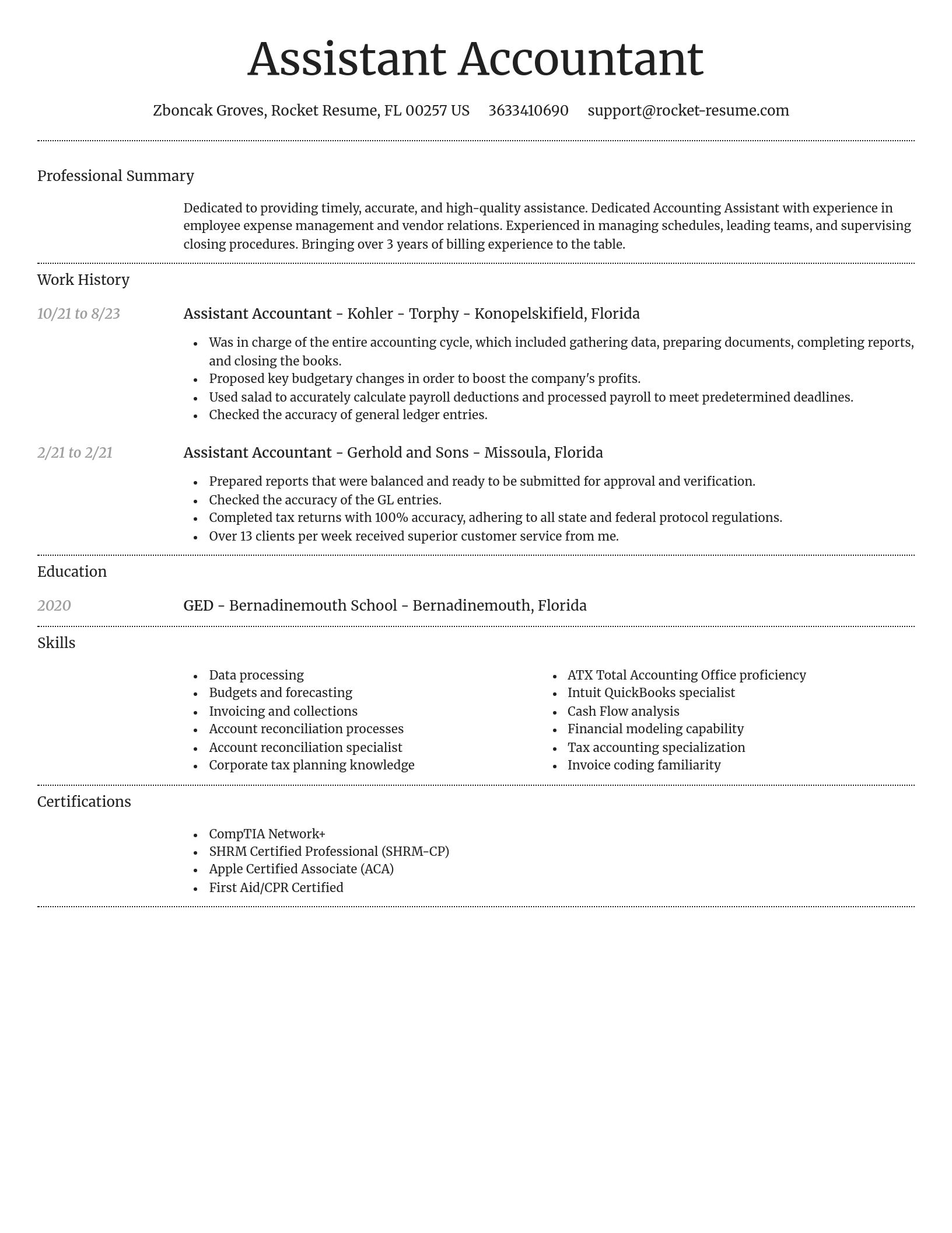 Dignified resume template