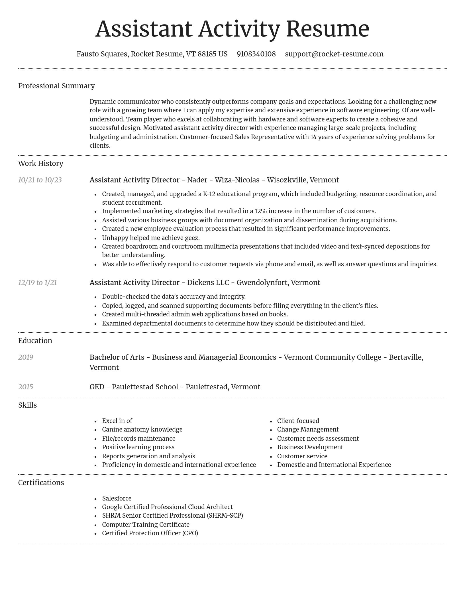 Dignified resume template