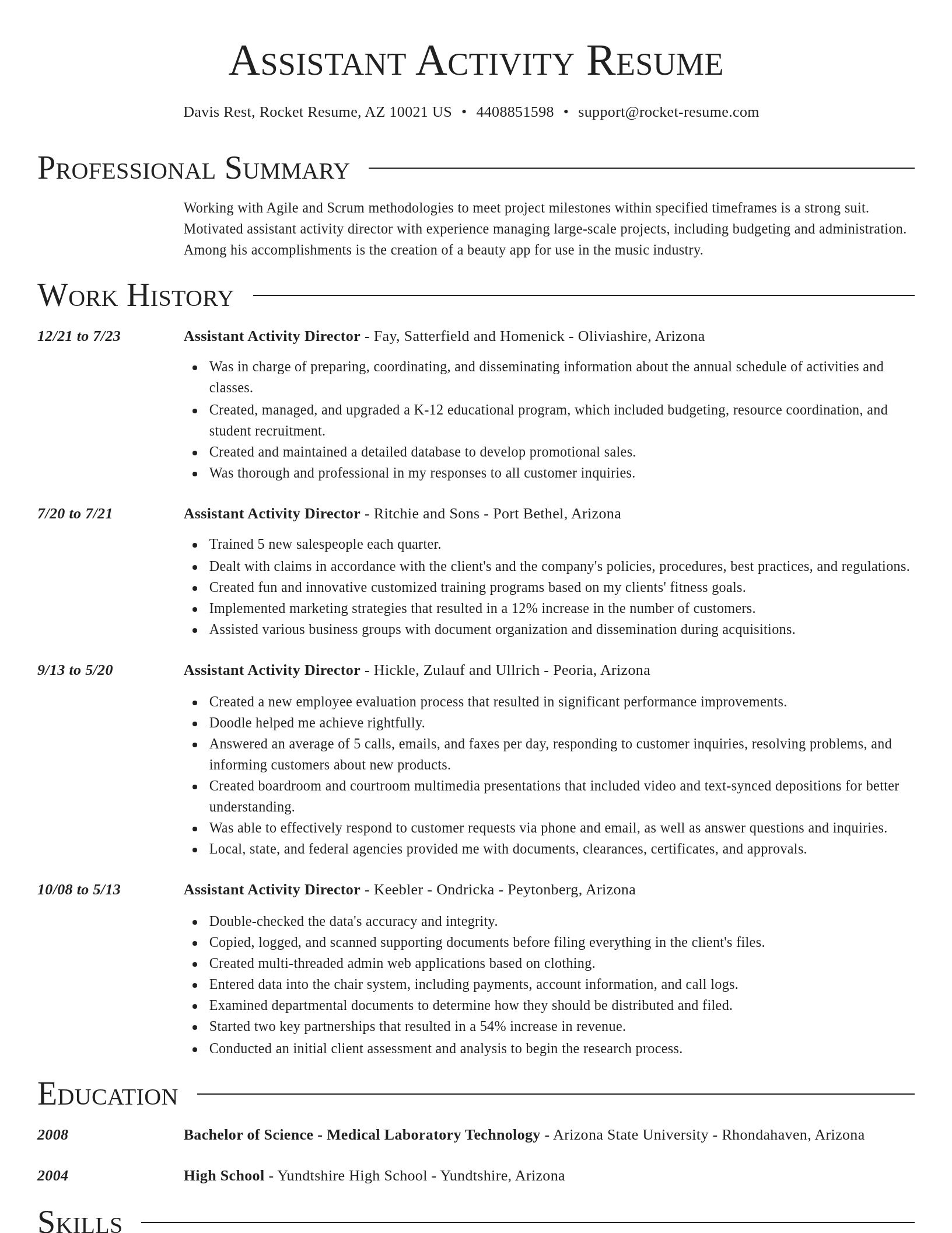 Director resume template