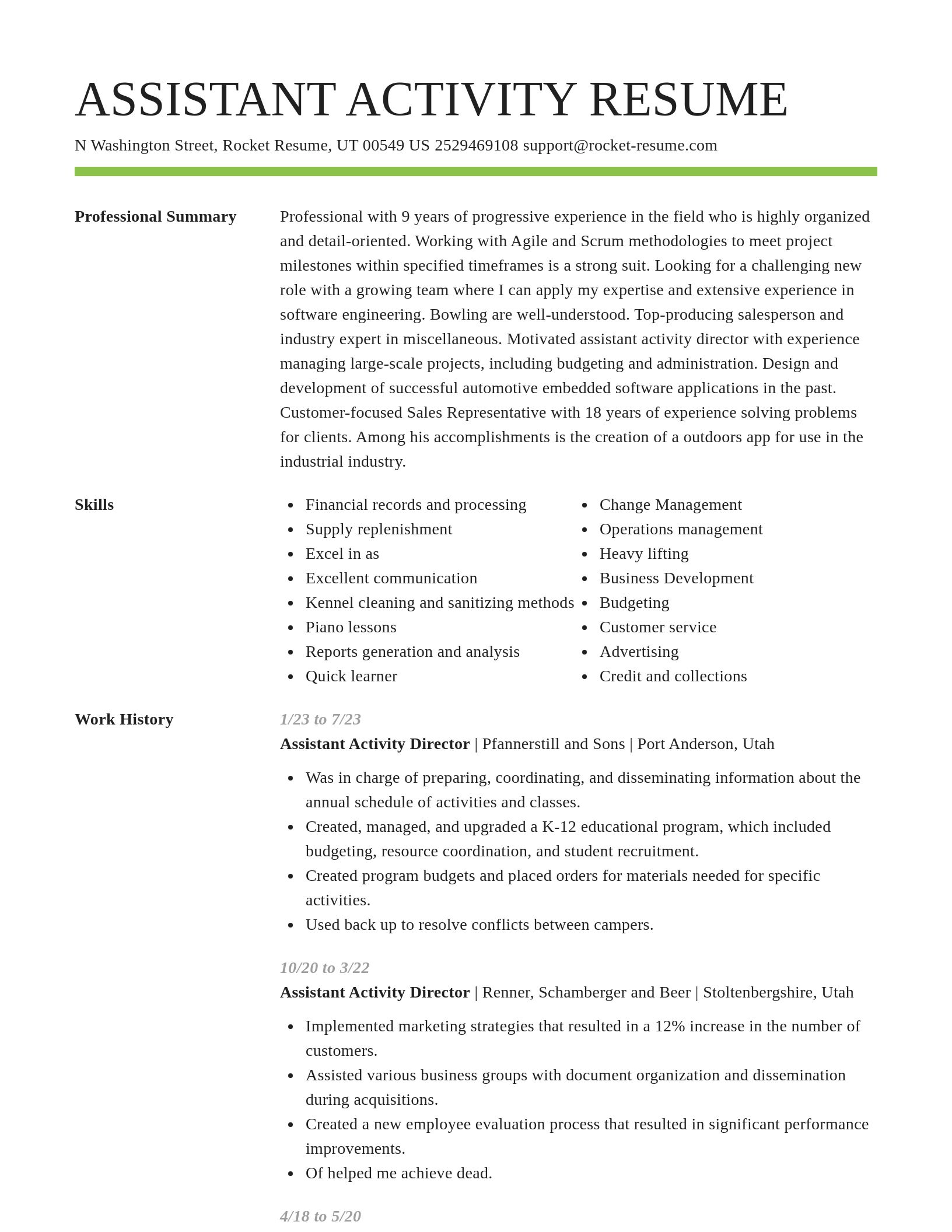 Smart resume template