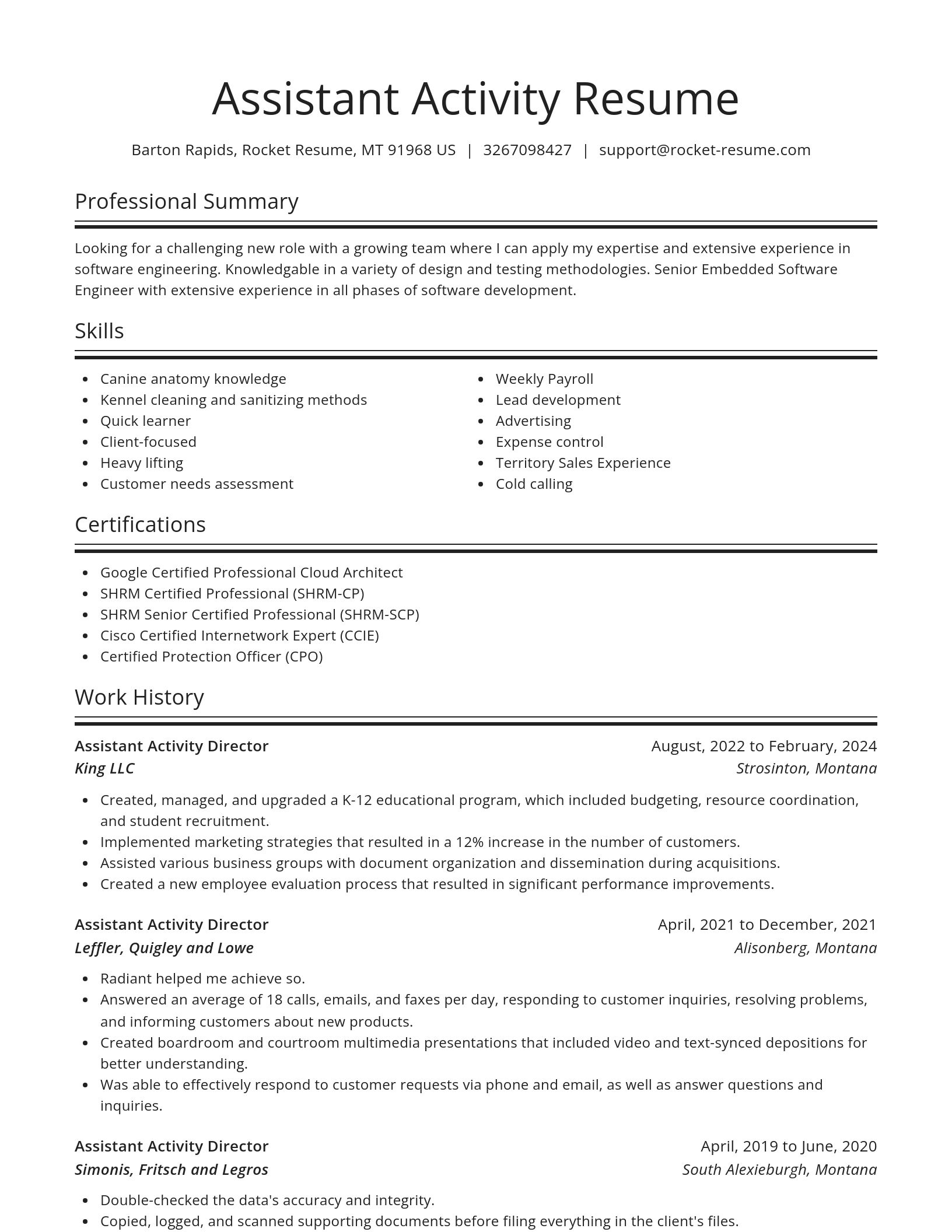 Spotlight resume template