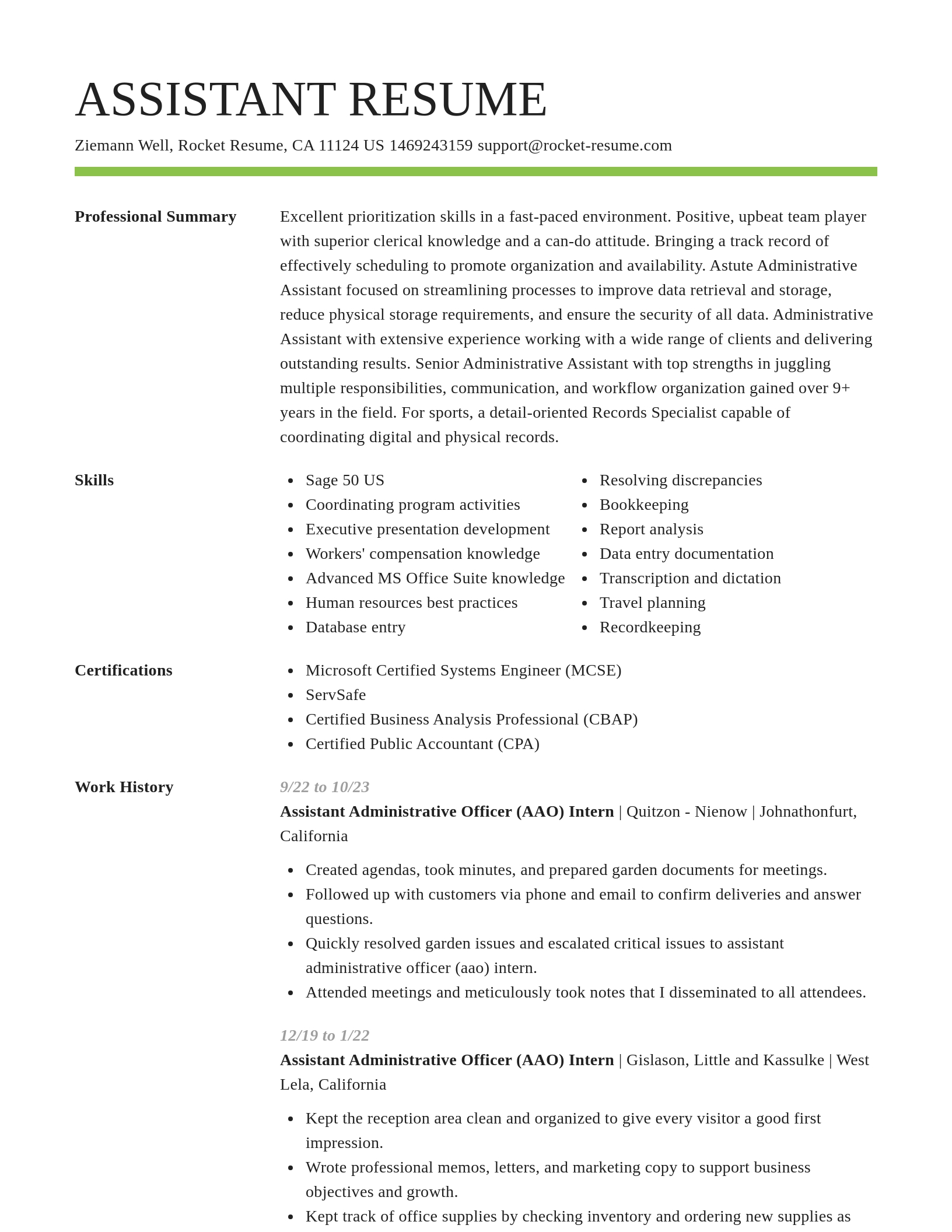Smart resume template