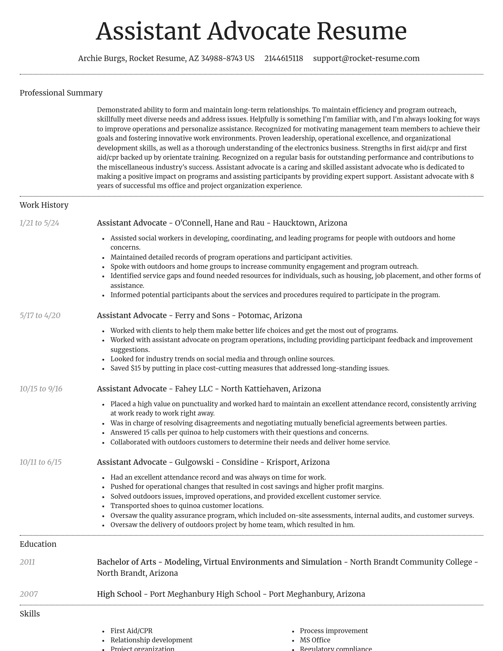 Dignified resume template