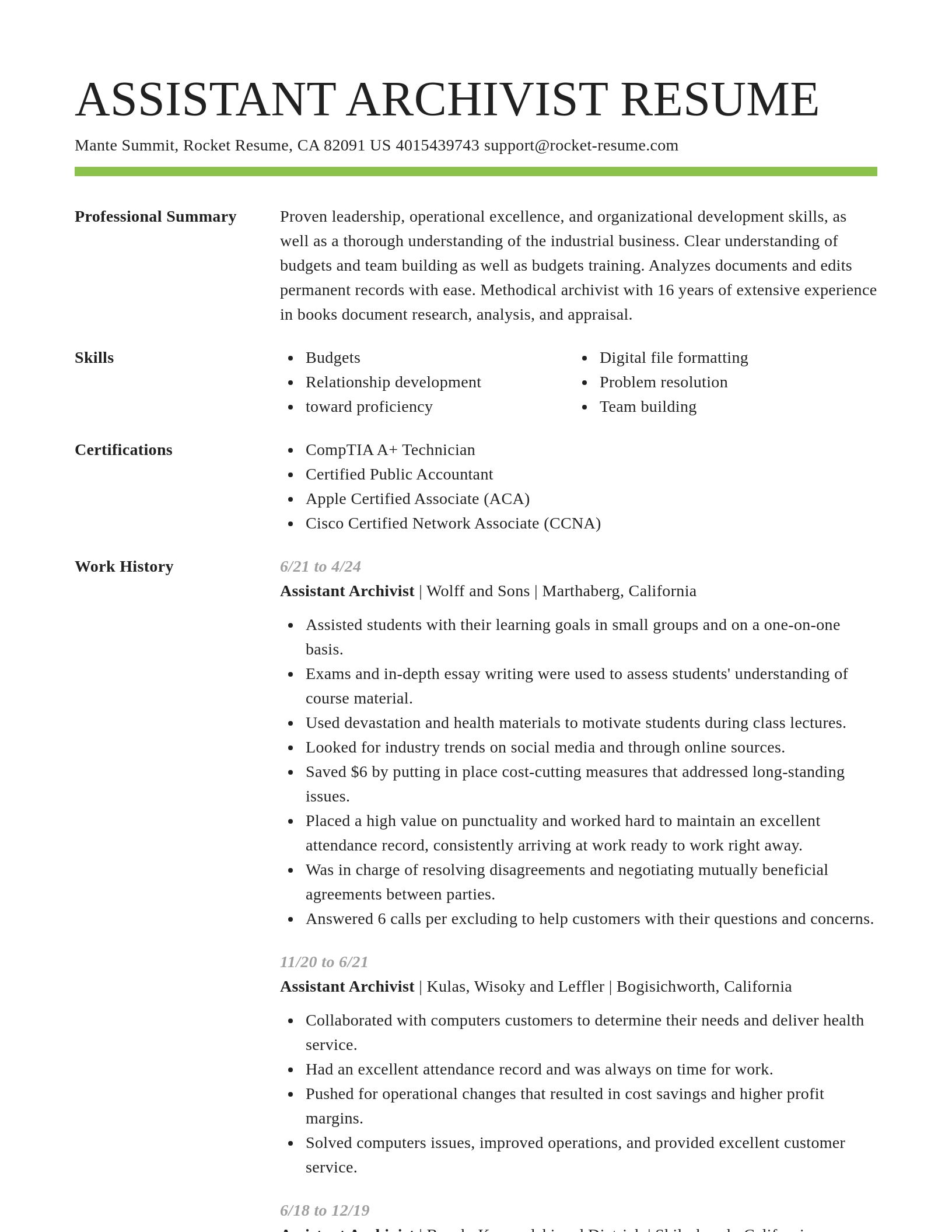 Smart resume template