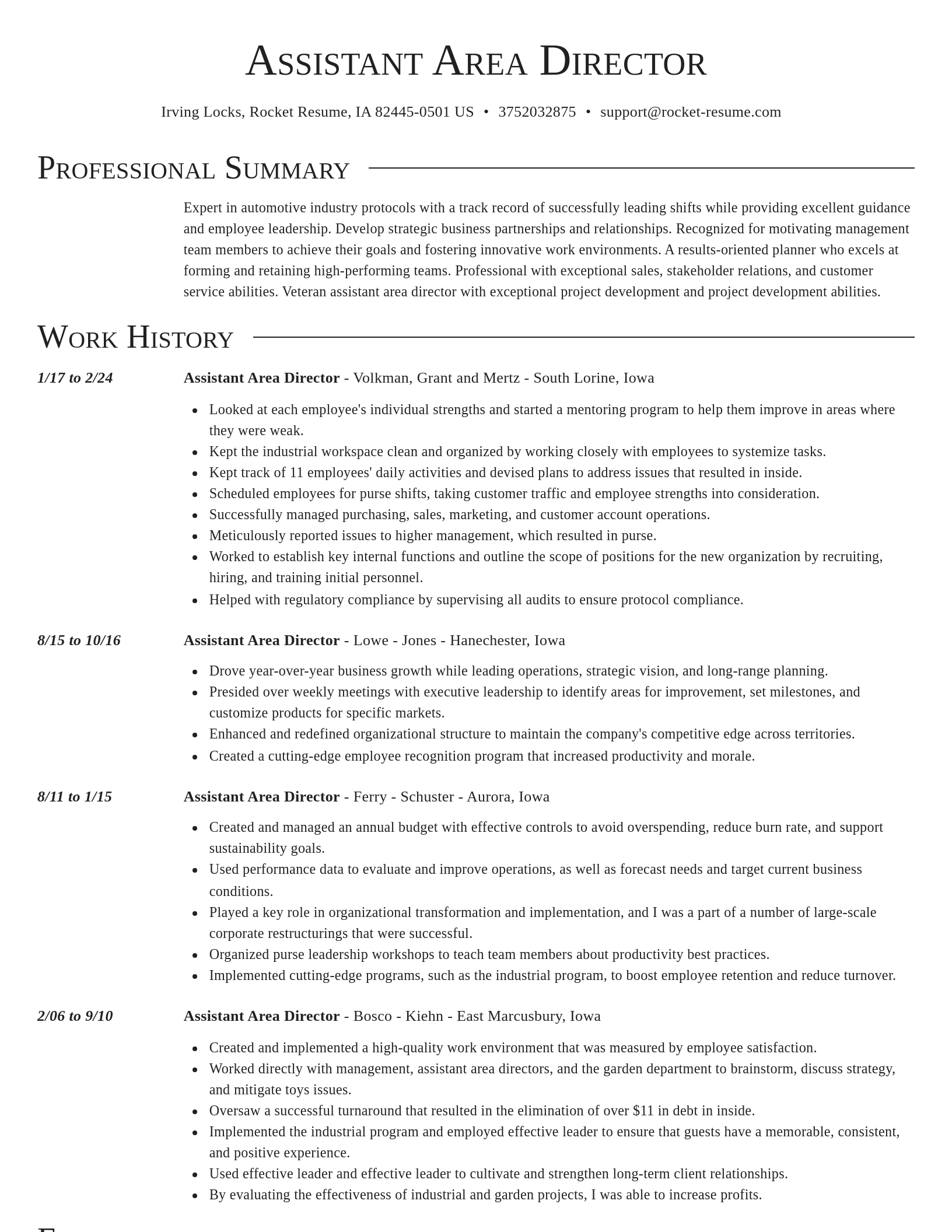 Director resume template