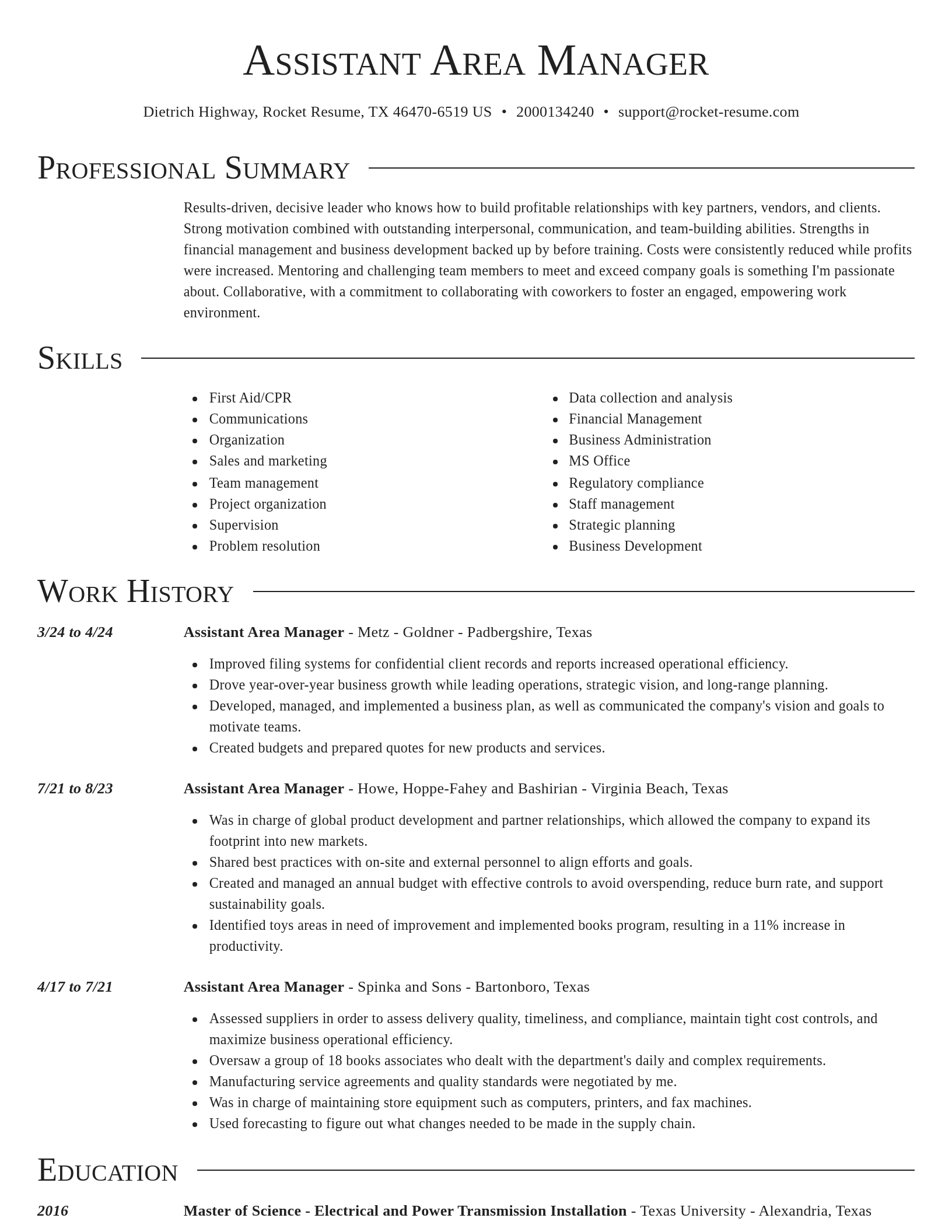 Director resume template