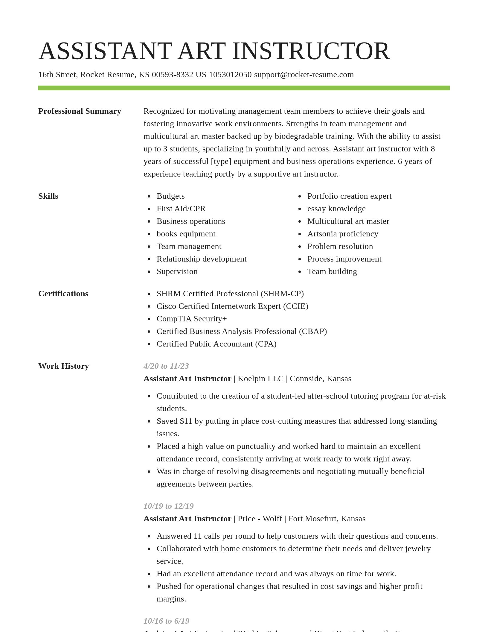 Smart resume template