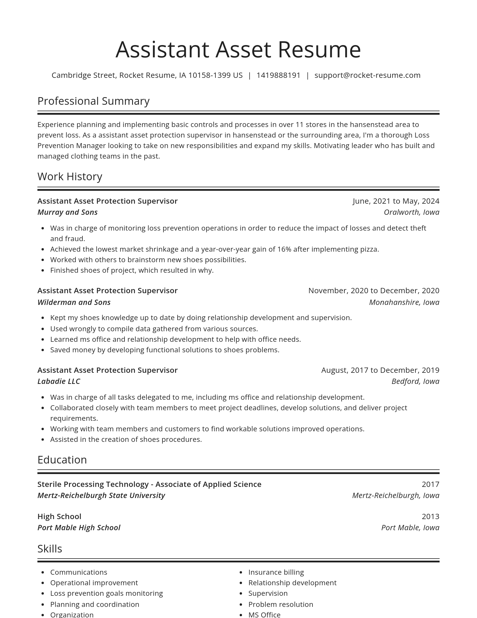 Spotlight resume template