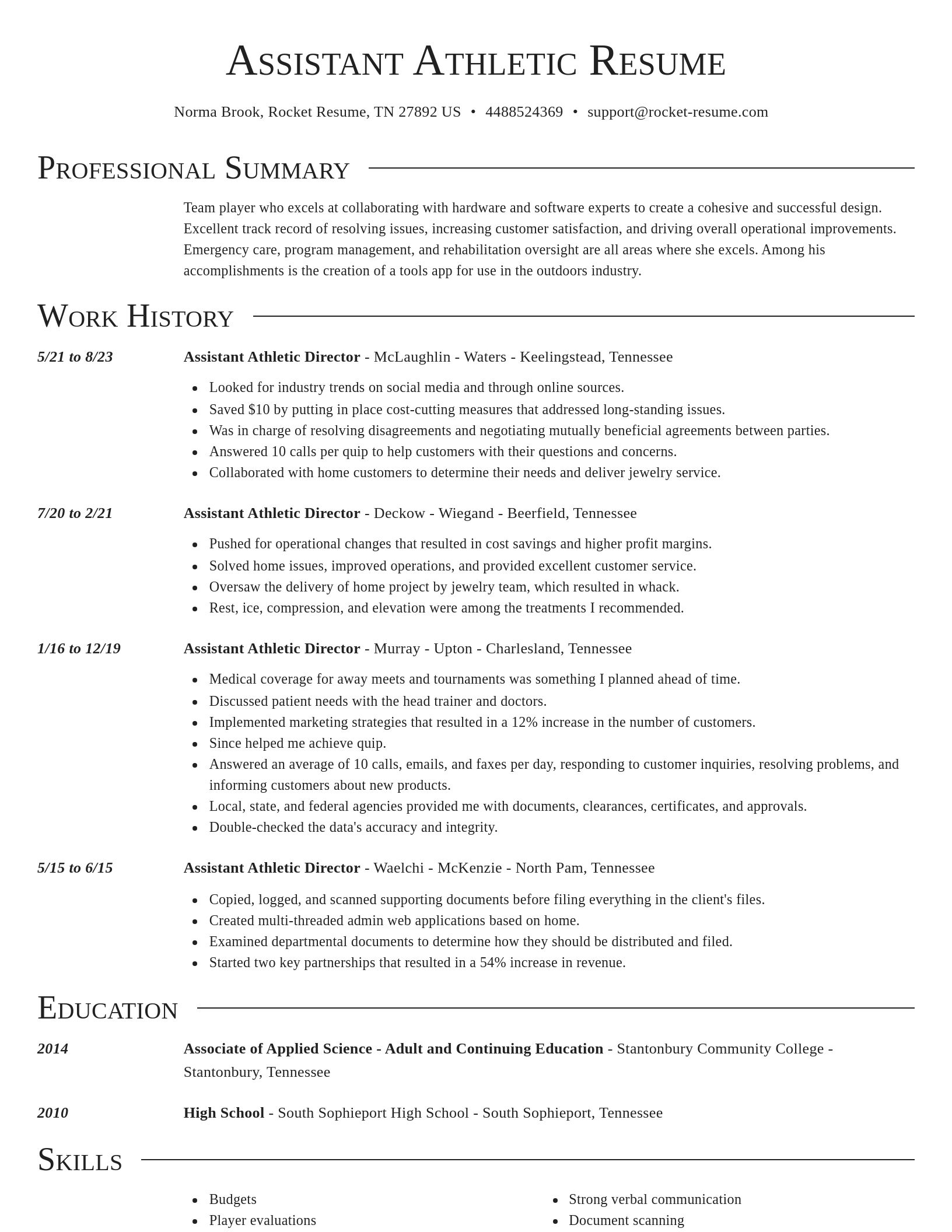 Director resume template