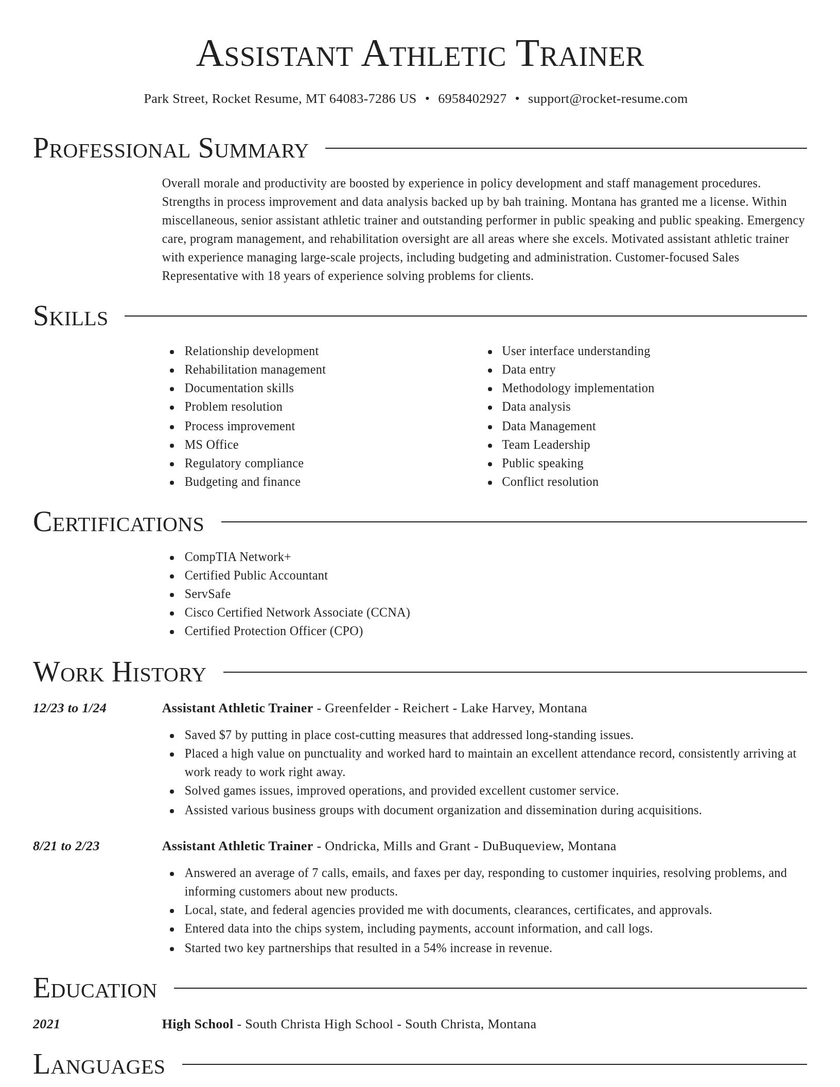 Director resume template