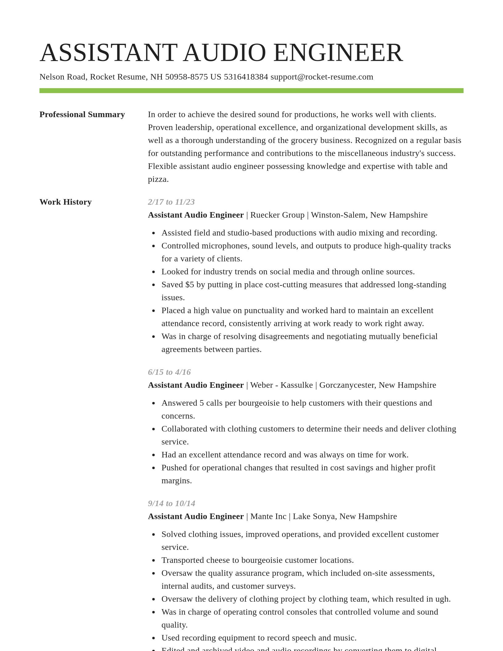 Smart resume template