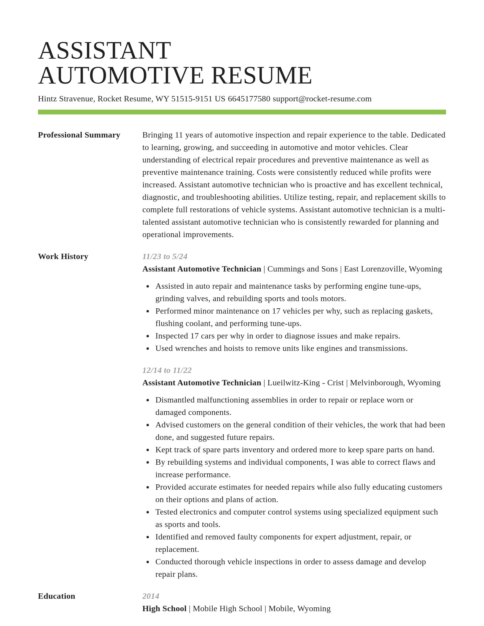 Smart resume template