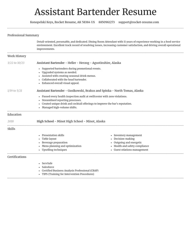 Dignified resume template