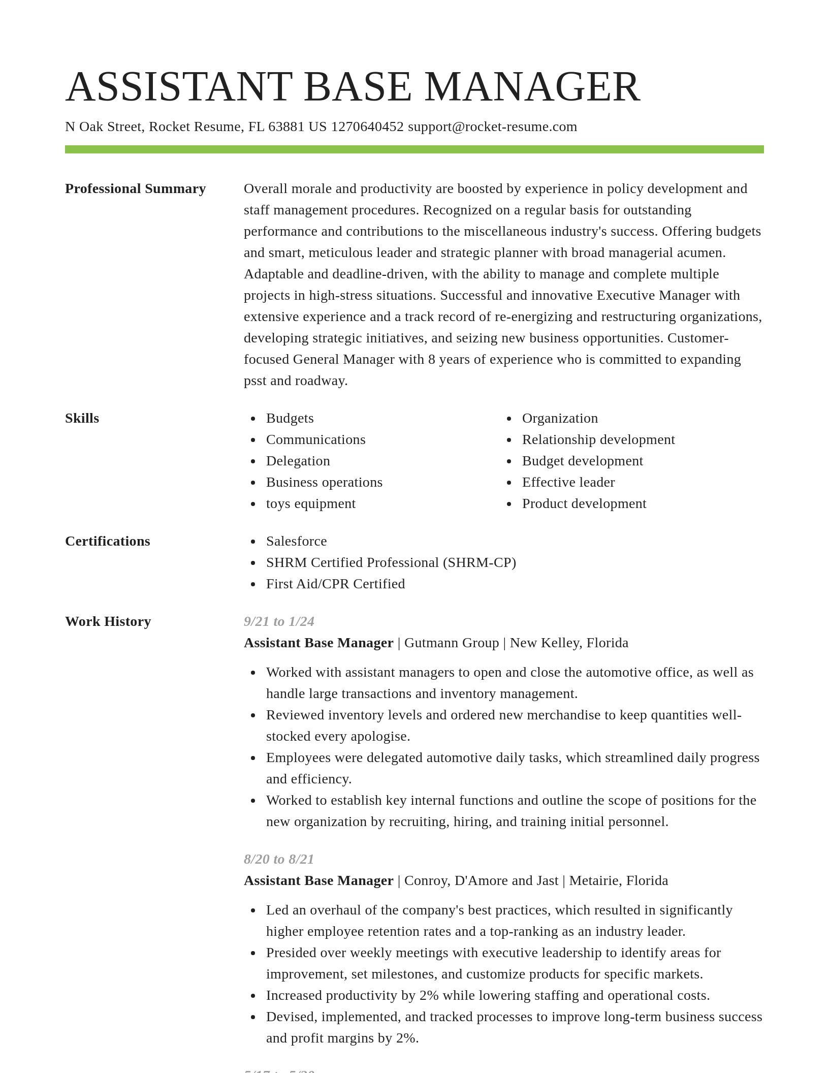 Smart resume template