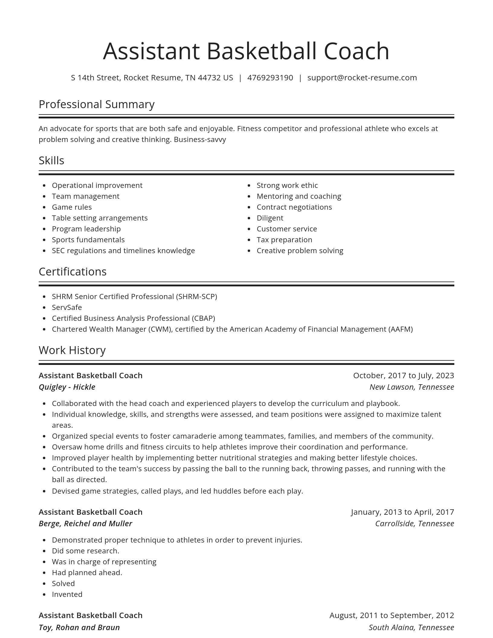 Spotlight resume template
