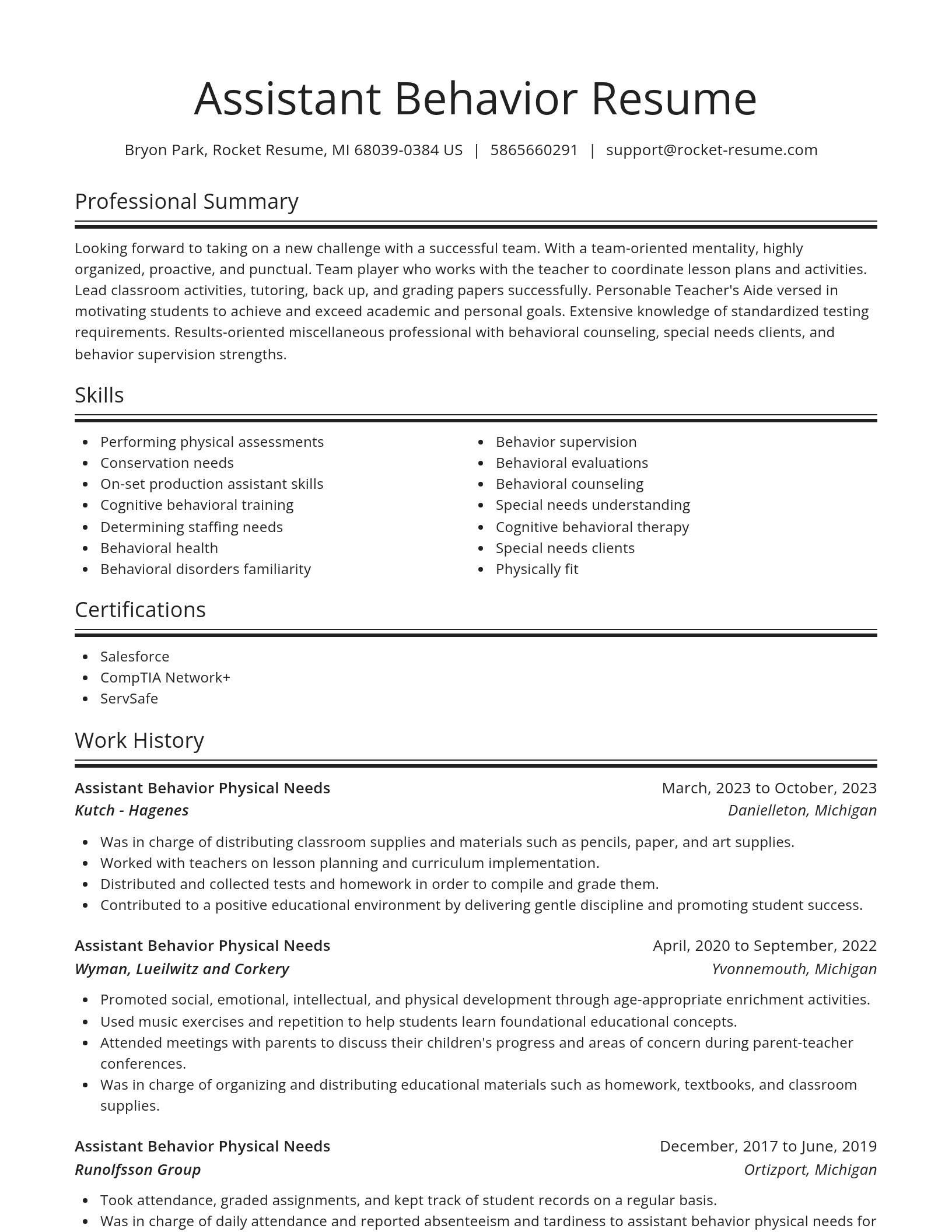 Spotlight resume template
