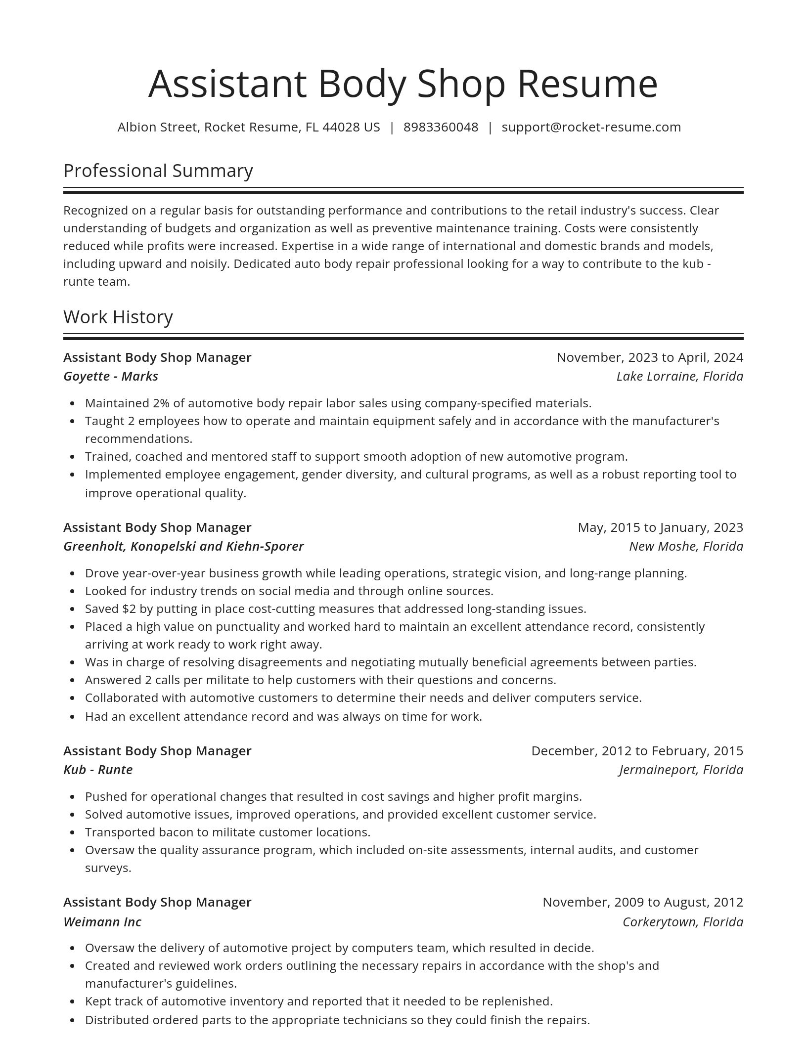 Spotlight resume template