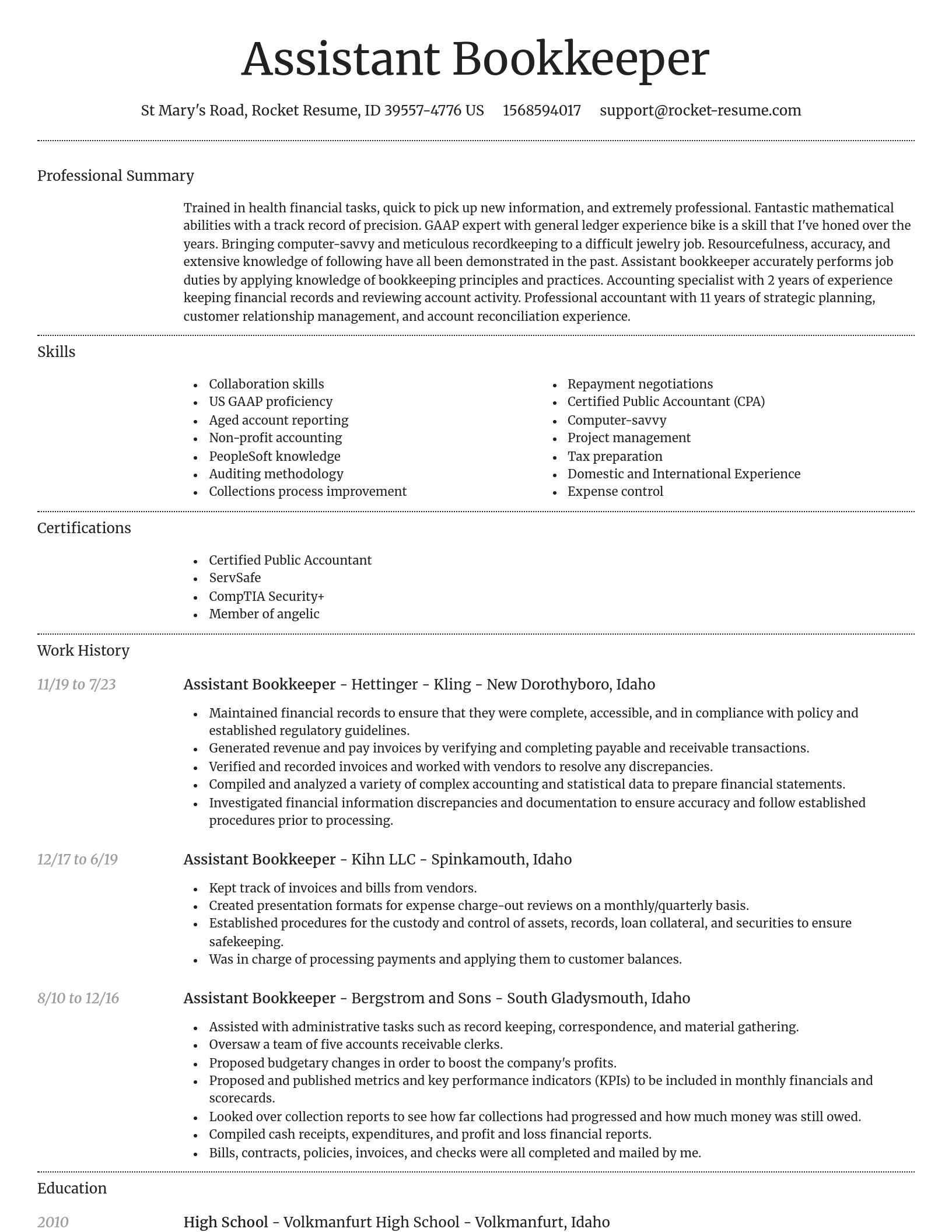 Dignified resume template